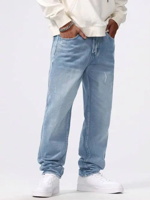 Jean Casual Vintage washed RETRO jeans denim Size US 32 / EU 48 - 4 Thumbnail