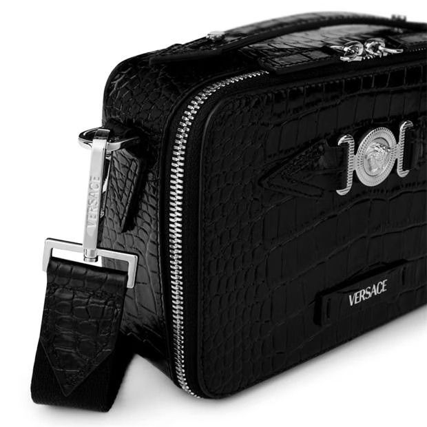 Versace o1g2r1mq0824 Size: OS / Croco Camera Bag in Black & Silver Size ONE SIZE - 3 Thumbnail