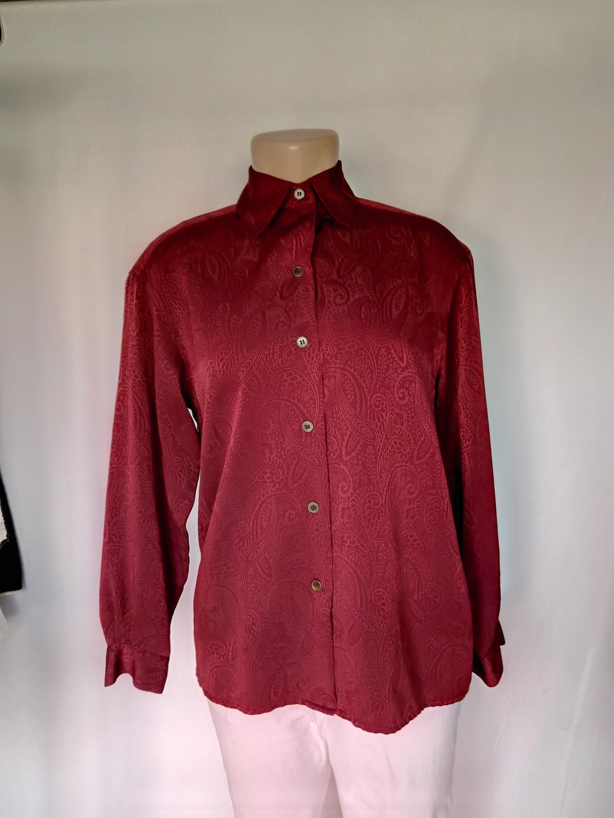 Evan Picone Evan Picone Elegant Paisley Print Button-Up Shirt Size M / US 6-8 / IT 42-44 - 1 Thumbnail