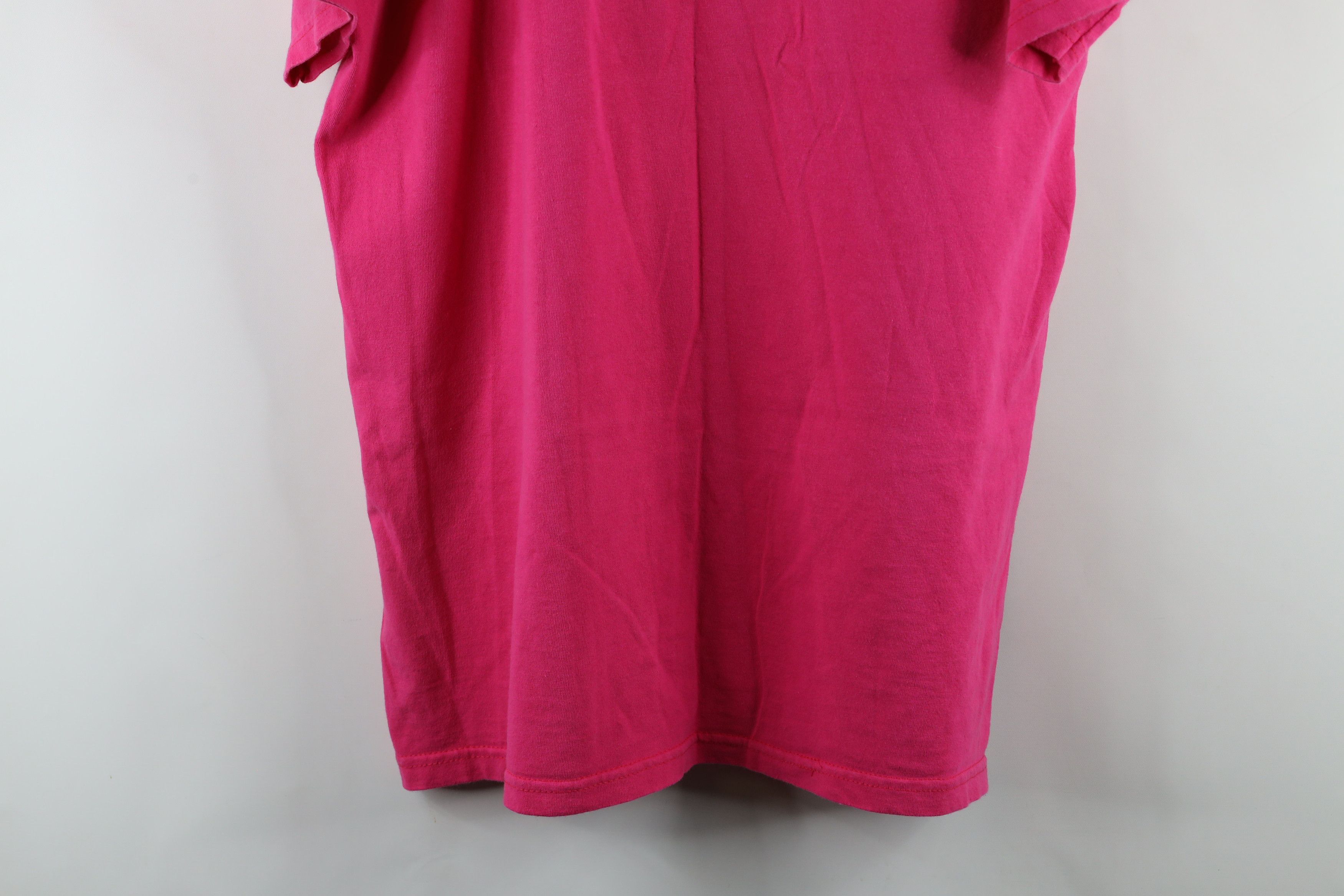 Vintage Vintage 90s Hockey Players Wear Pink Shot Sleeve T-Shirt Size US L / EU 52-54 / 3 - 10 Thumbnail
