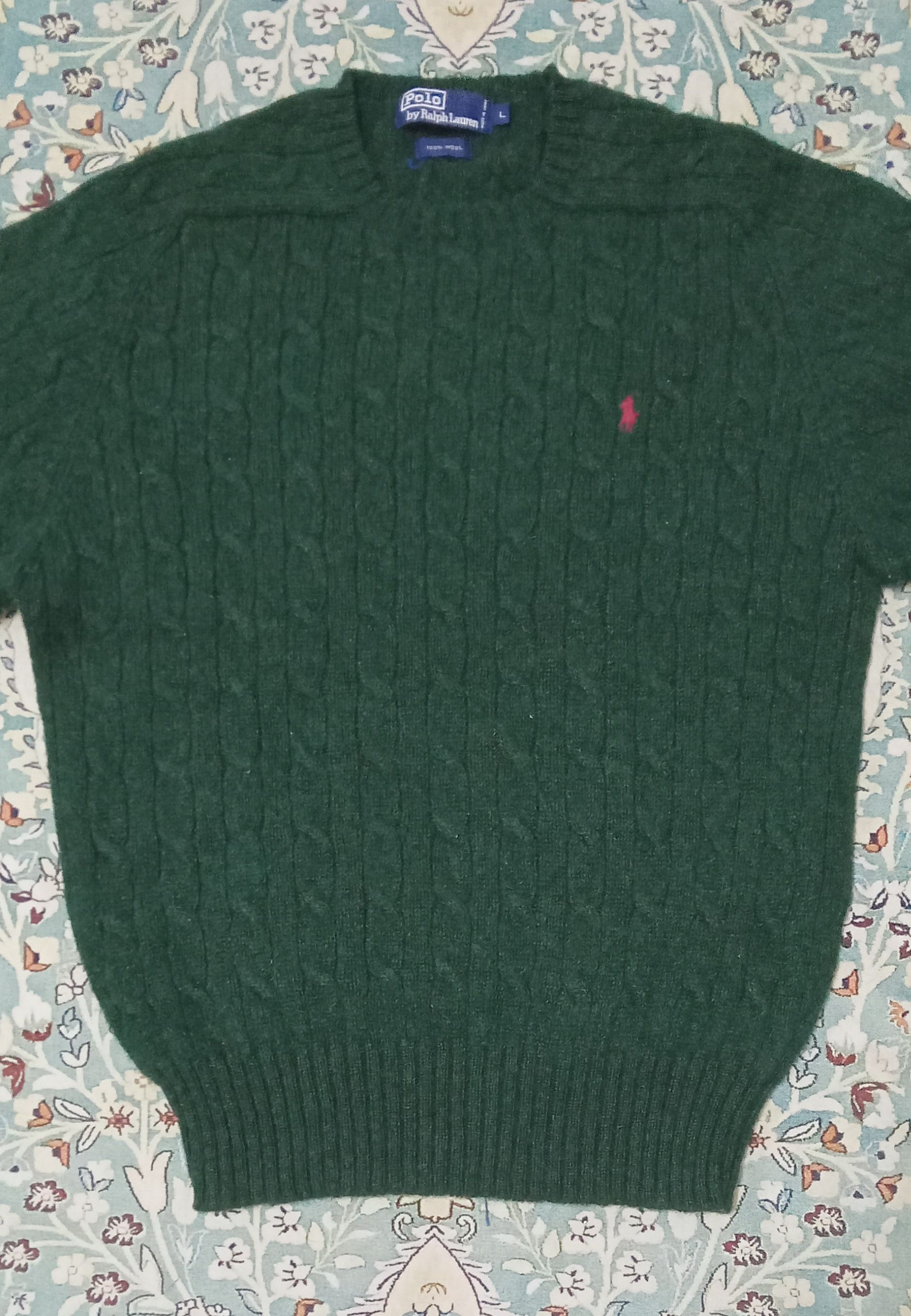 Polo Ralph Lauren Polo Ralph Lauren Cable Knit Wool Sweater Size US L / EU 52-54 / 3 - 2 Thumbnail