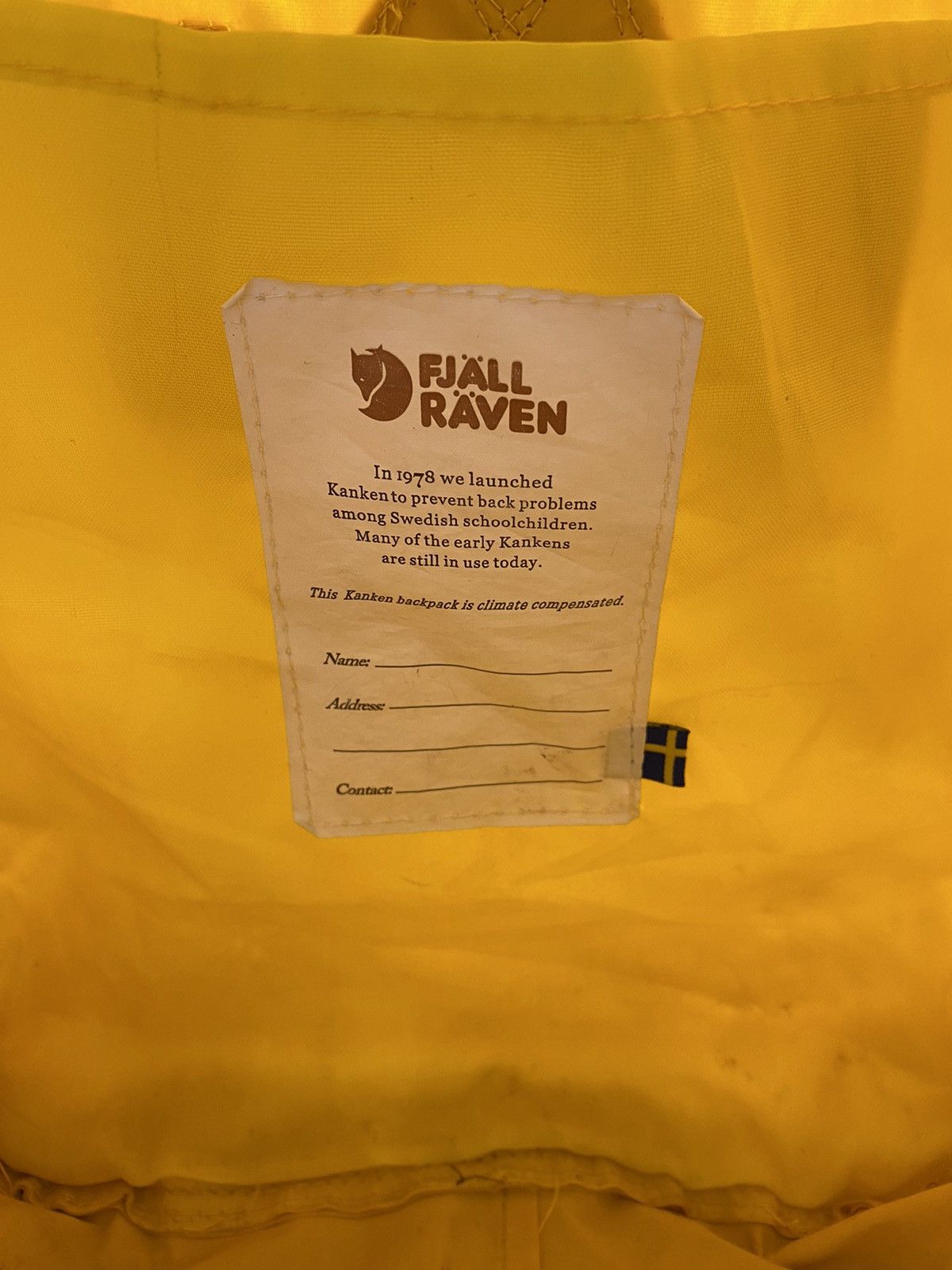 Fjallraven Fjallraven Kanken Yellow Backpack with Reflective Logo Size ONE SIZE - 14 Thumbnail