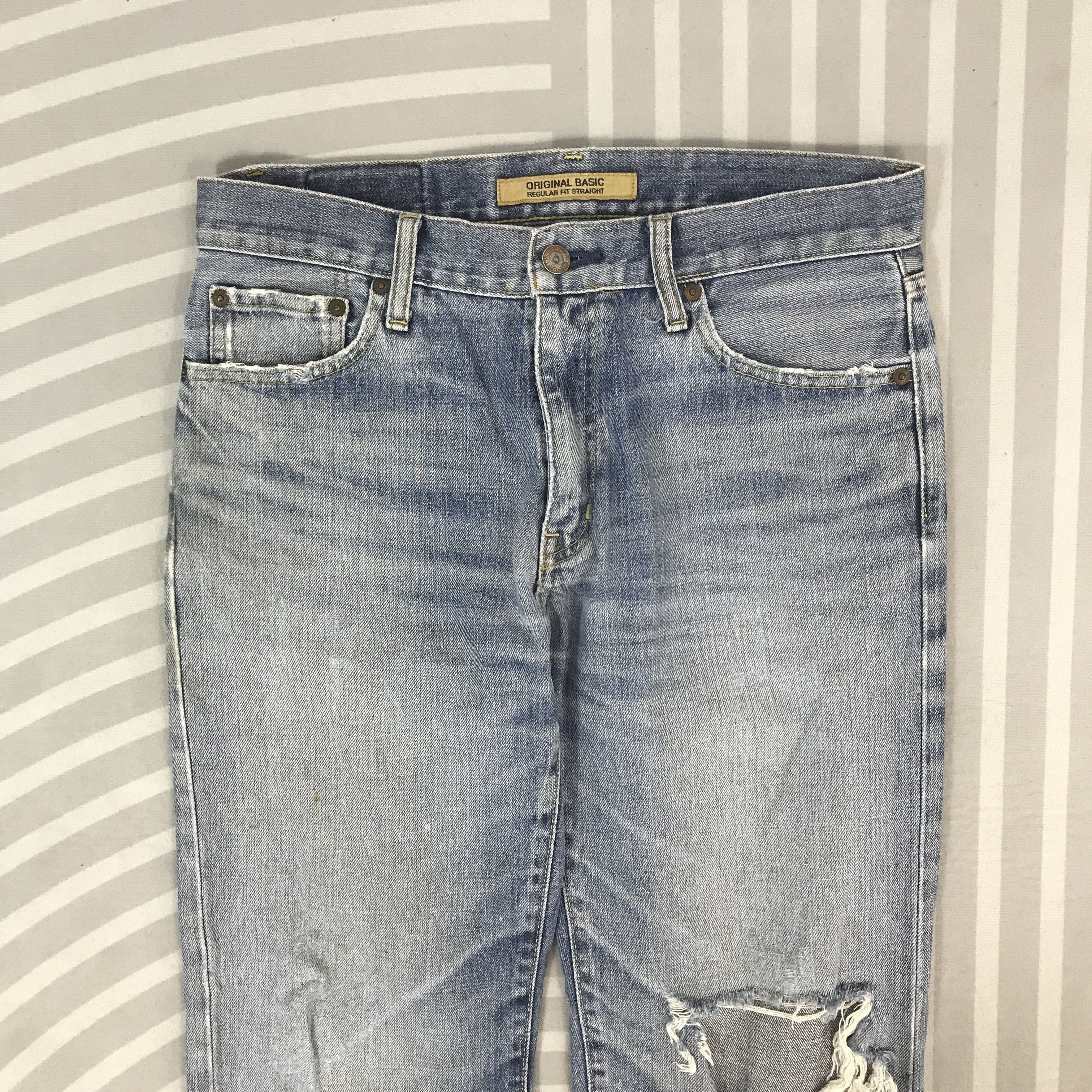 Uniqlo Vintage Uniqlo Japan Distressed Denim Pants Size US 32 / EU 48 - 2 Thumbnail