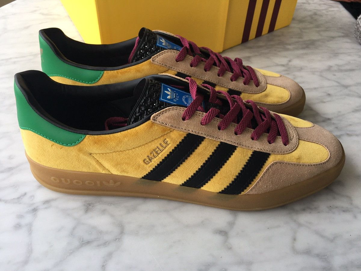 adidas gazelle silver green womens Gucci X Adidas Purple Velvet Gazelle Sneakers, Size 38 w/ Box – OLIVER'S main image 0