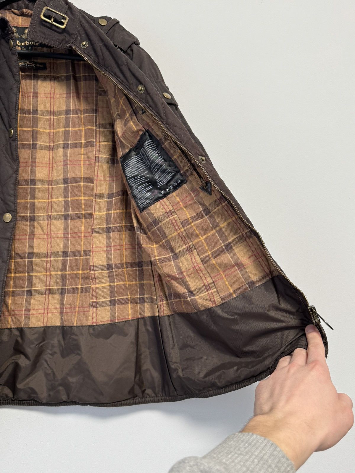 Barbour Barbour Quilted Wax Jacket With Belt - Olive Green Brown Size M / US 6-8 / IT 42-44 - 15 Thumbnail
