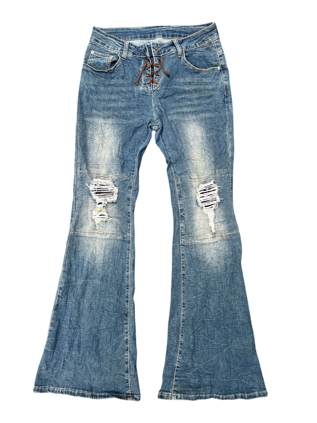 Tornado Mart 4. Romwe Japanese Brand Flare jeans Size 30" / US 8 / IT 44 - 1 Thumbnail
