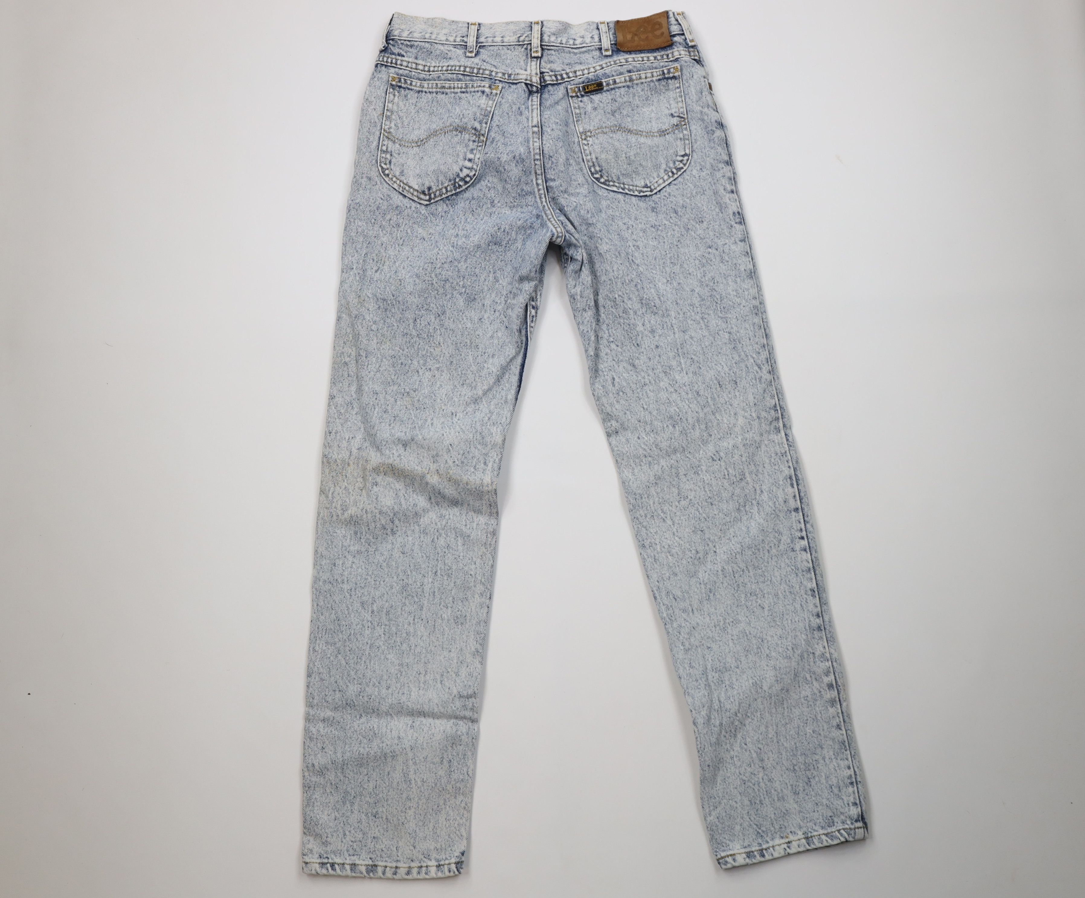 Lee Vintage 80s 90s Lee Acid Wash Straight Leg Jeans Blue USA Size US 33 - 11 Thumbnail