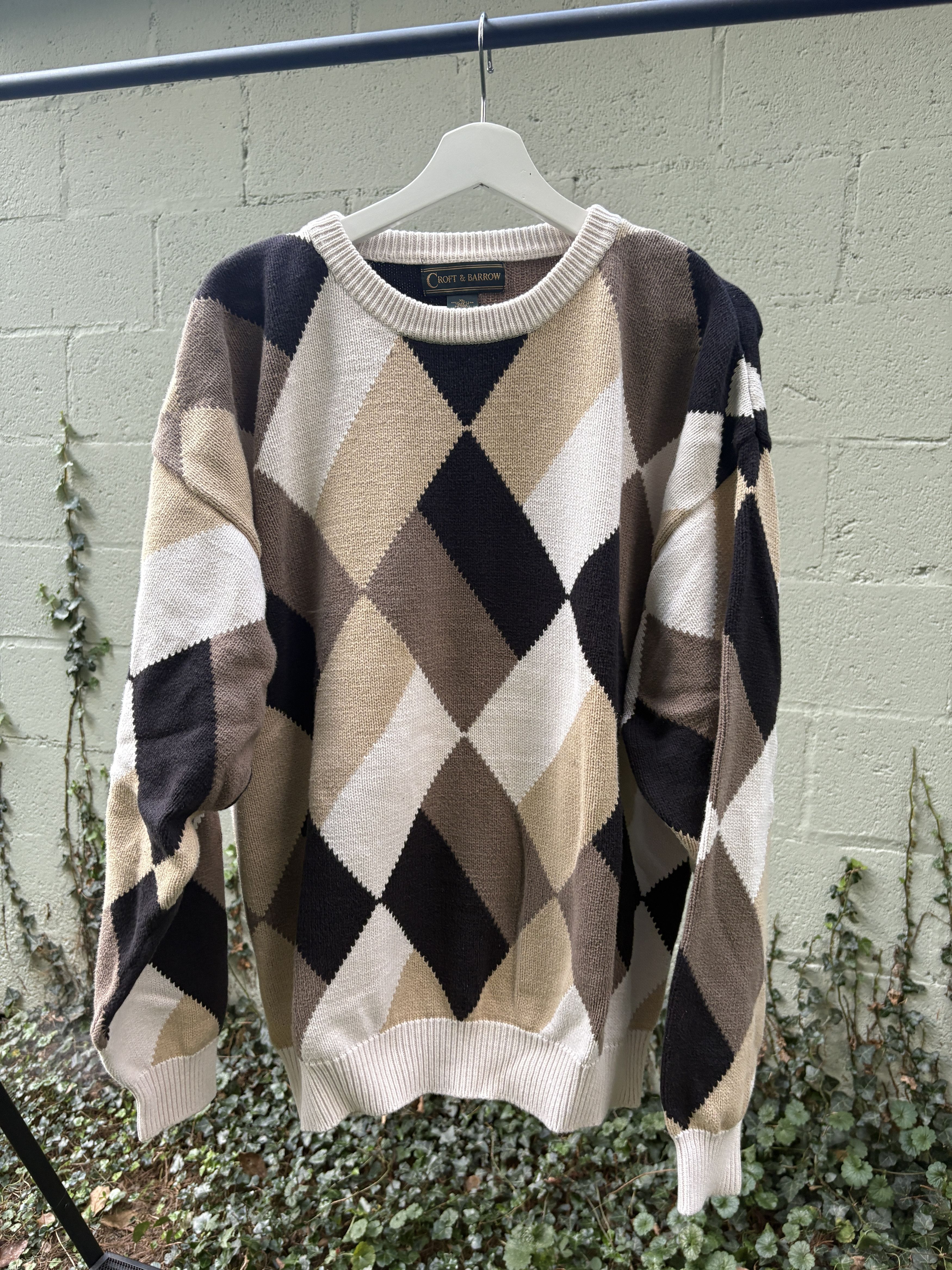 Croft & Barrow Croft & Barrow Argyle Heavyweight Knit Sweatshirt Size US XL / EU 56 / 4 - 1 Thumbnail
