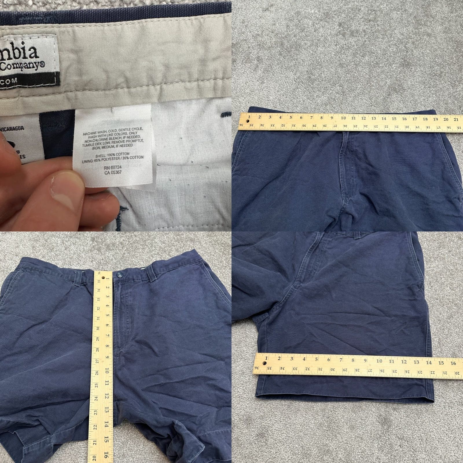 Vintage Columbia Chino Shorts Men 40 Navy Blue Snap Button Flat Front 7.5in Inseam Outdoor Casual Size US 40 / EU 56 - 8 Thumbnail