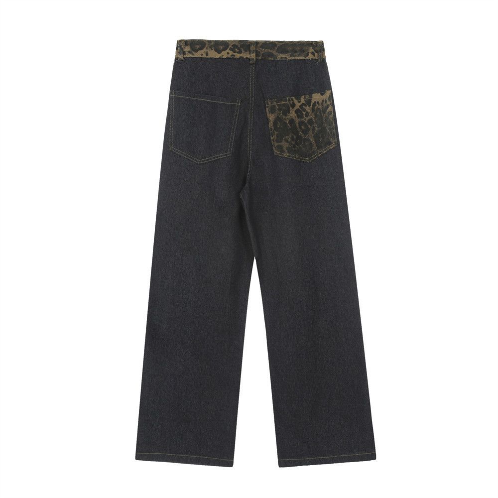 Japanese Brand × Jean Men's straight-leg leopard print jeans with side stripes Size US 32 / EU 48 - 2 Thumbnail