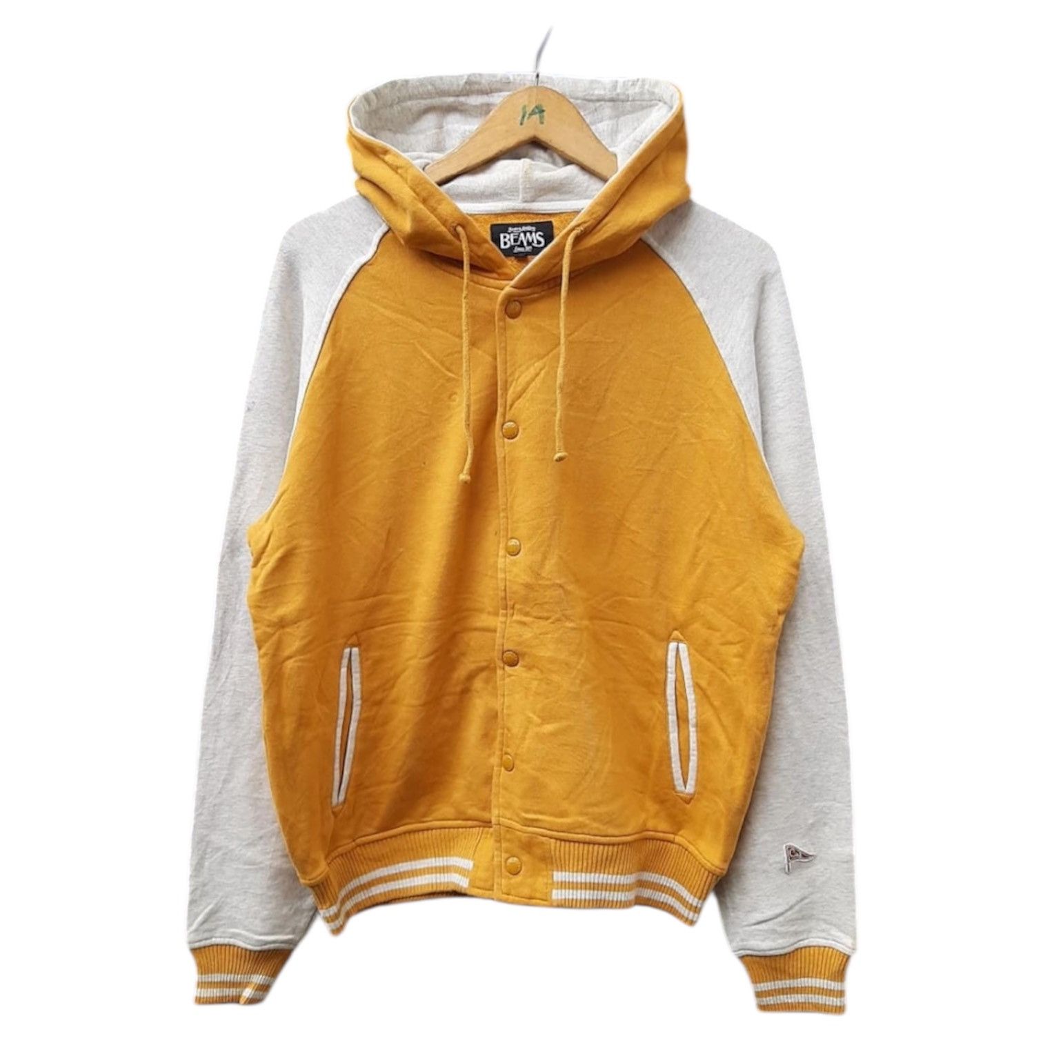 Beams Plus 2000s Beams Hodded Varsity Jacket y2k Size US L / EU 52-54 / 3 - 1 Thumbnail