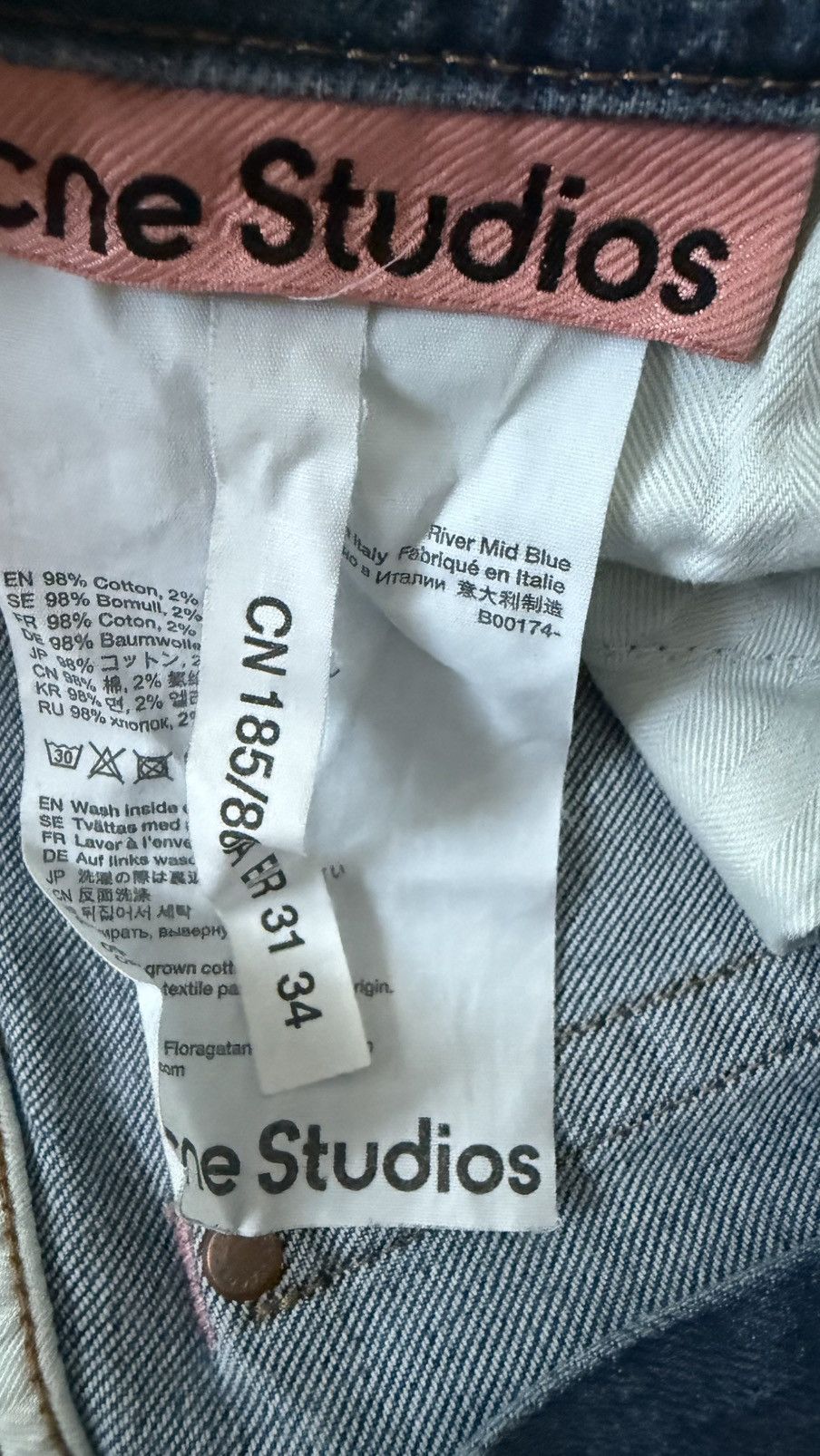 Acne Studios Acne River mid blue jeans Size US 31 - 6 Thumbnail