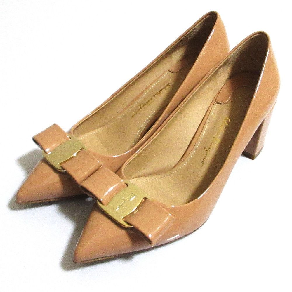 Salvatore Ferragamo Salvatore Ferragamo Salvatore Ferragamo Vara Patent Leather Pumps Leather Shoes DUTY FREE for USA Size ONE SIZE - 1 Thumbnail