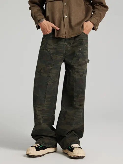 VIBE American camouflage casual straight casual cargo jeans y2k Size US 32 / EU 48 - 5 Thumbnail