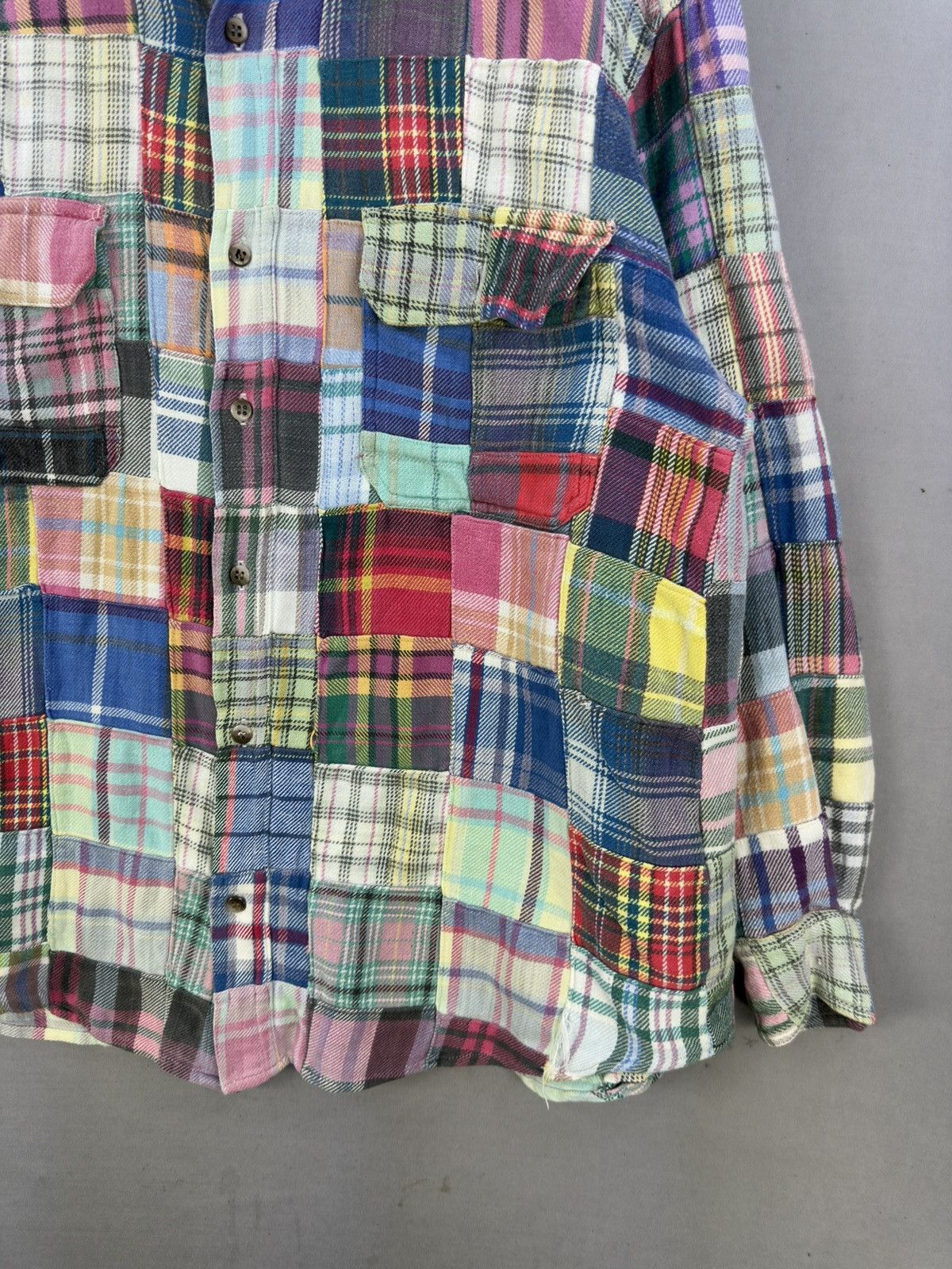 Japanese Brand Patchwork Flannel Shirt Button Up by Catherine Museum Size US L / EU 52-54 / 3 - 3 Thumbnail