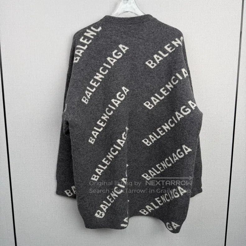 Balenciaga Balenciaga Fully Printed Logo Knit Sweater Size US XS / EU 42 / 0 - 4 Thumbnail
