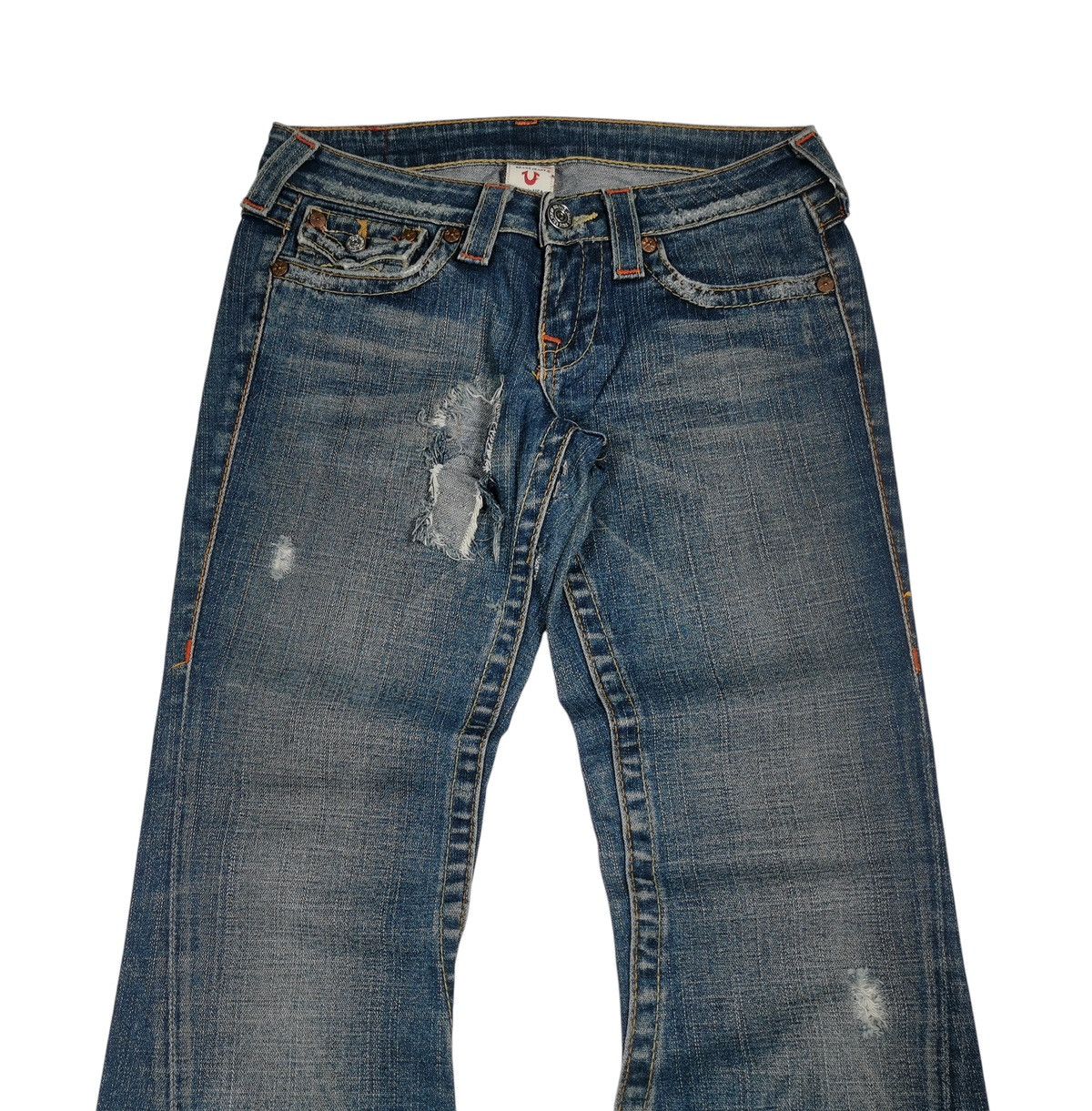 True Religion True Religion Joey Flare Jeans Distressed Rips Size 28" / US 6 / IT 42 - 9 Thumbnail