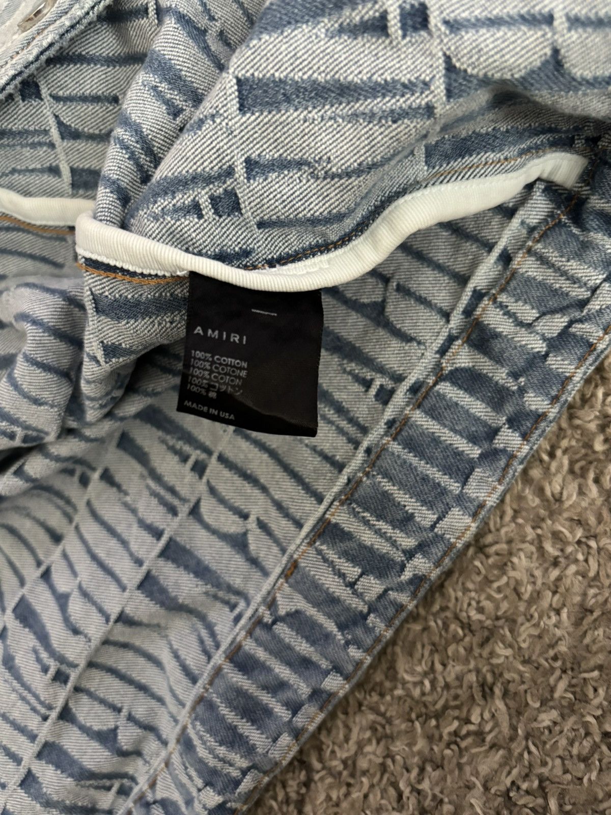 Amiri Amiri Jaquard Denim Shirt Size US S / EU 44-46 / 1 - 6 Thumbnail