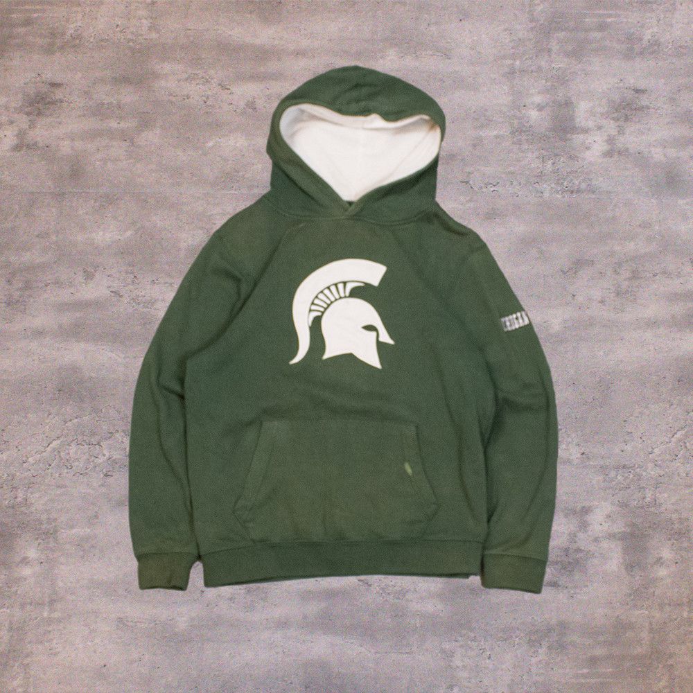 Japanese Brand Y2K 2000's Michigan State Sparentes Forest Green Hoodie Size US M / EU 48-50 / 2 - 1 Thumbnail