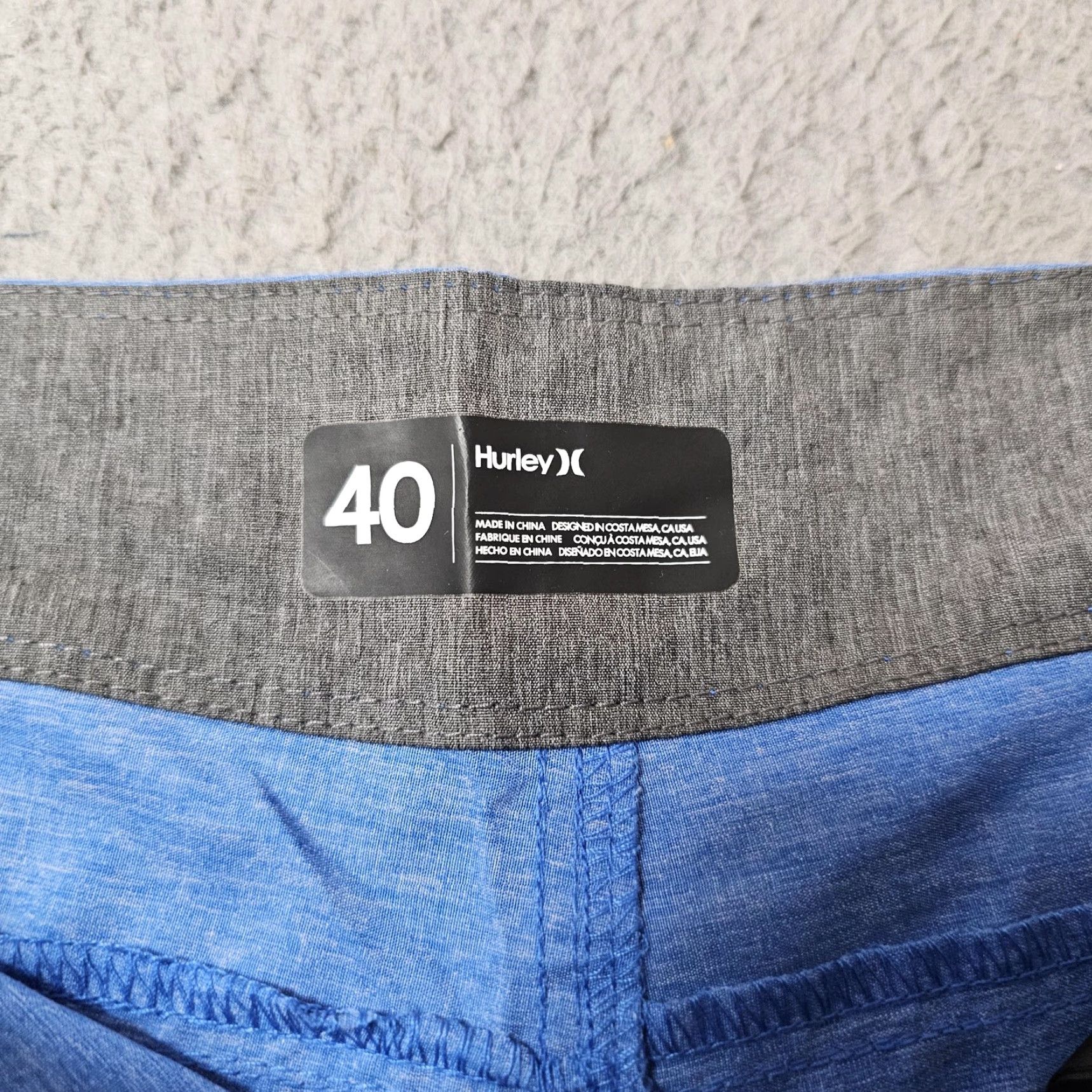 Hurley Hurley Board Shorts Mens 40 Blue Heather Surf Swim Trunks Back Pocket Drawstring Size US 40 / EU 56 - 3 Thumbnail