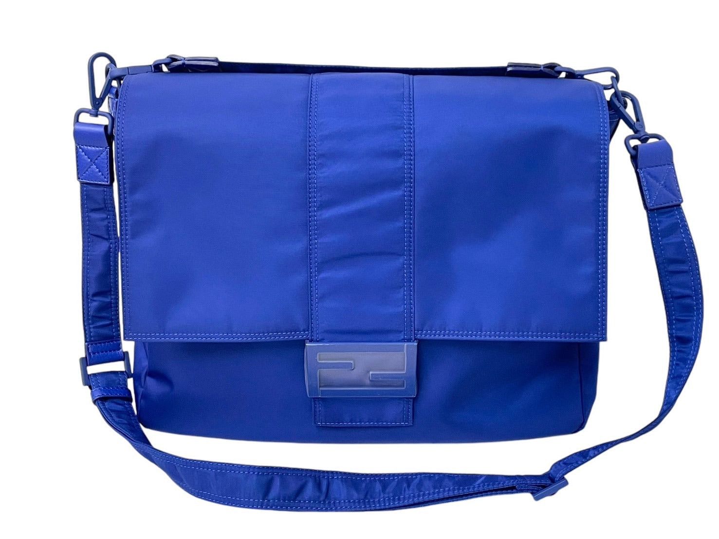 Fendi 2-Way Shoulder Bag Baguette Messenger Bag Large in Blue, Men's
