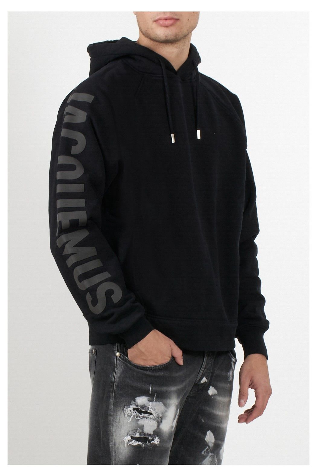 Jacquemus o1s22i1n1024 Typo Hooded Sweatshirt in Black Size US XL / EU 56 / 4 - 2 Thumbnail