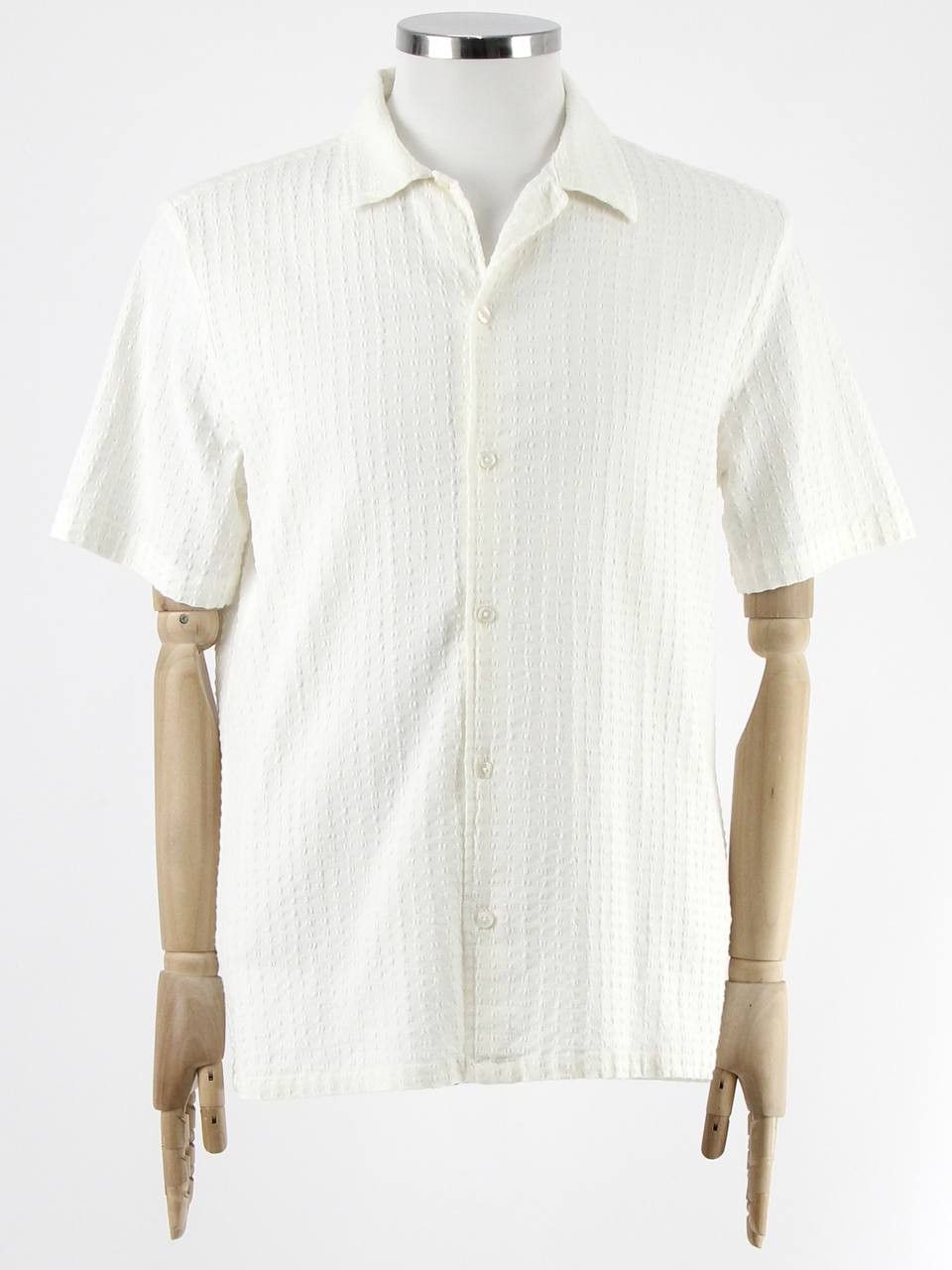 Samsoe Samsoe SAMSOE SAMSOE White textured short-sleeved shirt Size US L / EU 52-54 / 3 - 1 Thumbnail