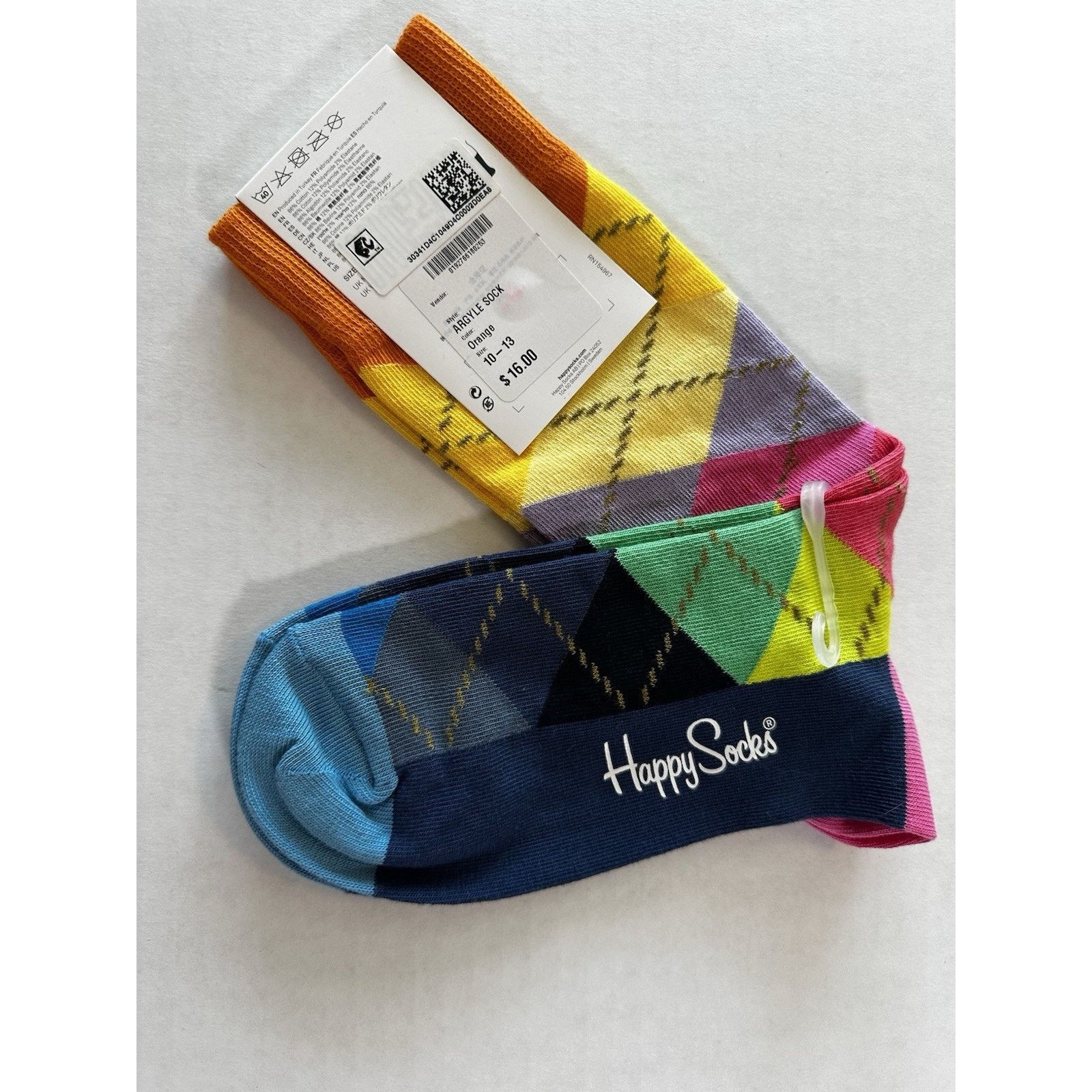 Happy Socks Happy Socks Crew Argyle Socks Sz M 8-12-W 10-12.5 Preppy NWT Size ONE SIZE - 4 Thumbnail