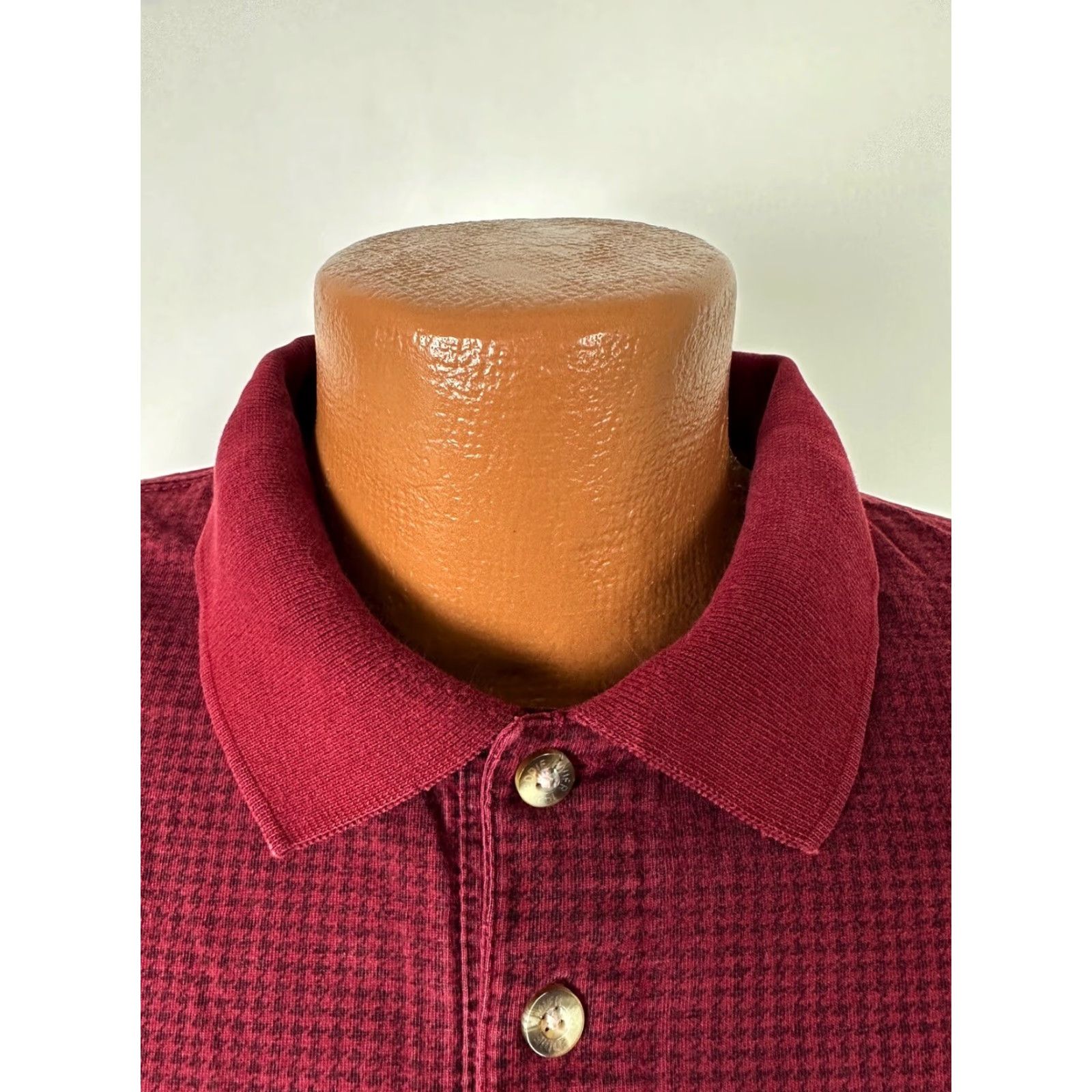 Eddie Bauer VINTAGE Eddie Bauer Polo Shirt Men L Red Houndstooth Heavyweight Oversized 90s Casual Golf Preppy Sports Outdoor Mens Polo Size US L / EU 52-54 / 3 - 6 Thumbnail