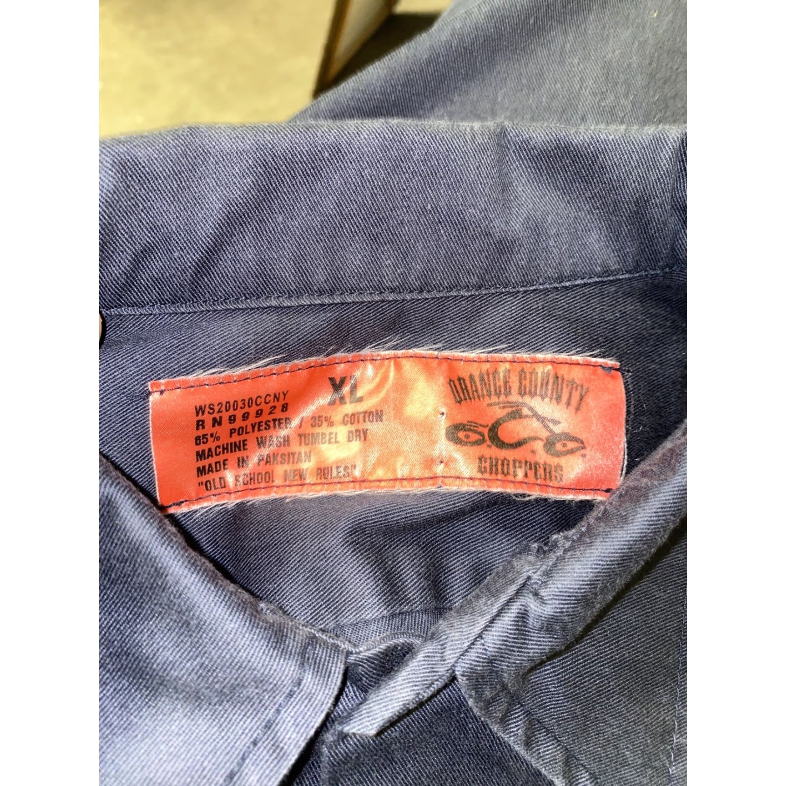 Vintage Orange County Choppers Shirt Dark Blue Short Sleeve Button Up XL Mens Regular Button-Up Size US XL / EU 56 / 4 - 5 Thumbnail