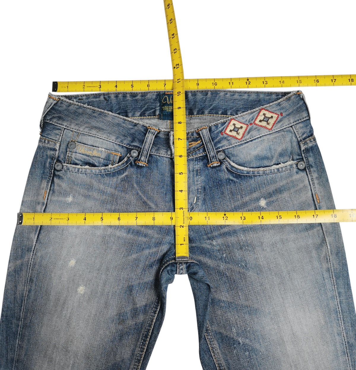 Edwin Edwin Vienus Distressed Flare Jeans Vintage Japan Denim Size 29" - 11 Thumbnail