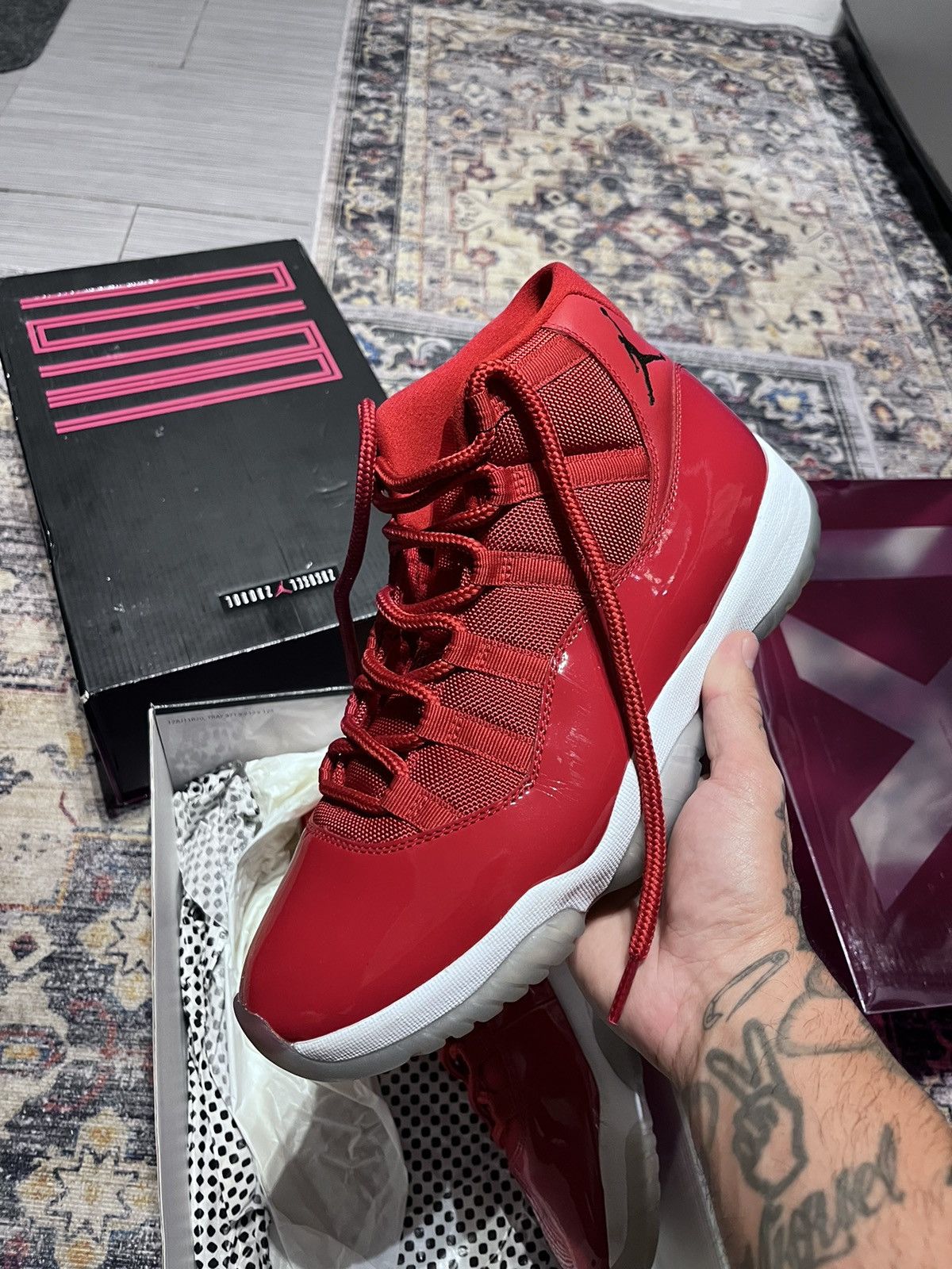 red and gold jordan 11