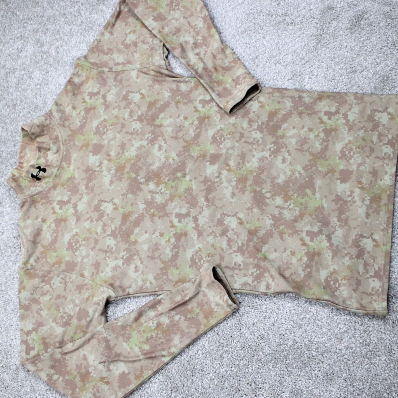 Under Armour Under Armour Camouflage Sweatshirt Mens Medium Brown L/S Pullover Threadborne Size US M / EU 48-50 / 2 - 6 Thumbnail
