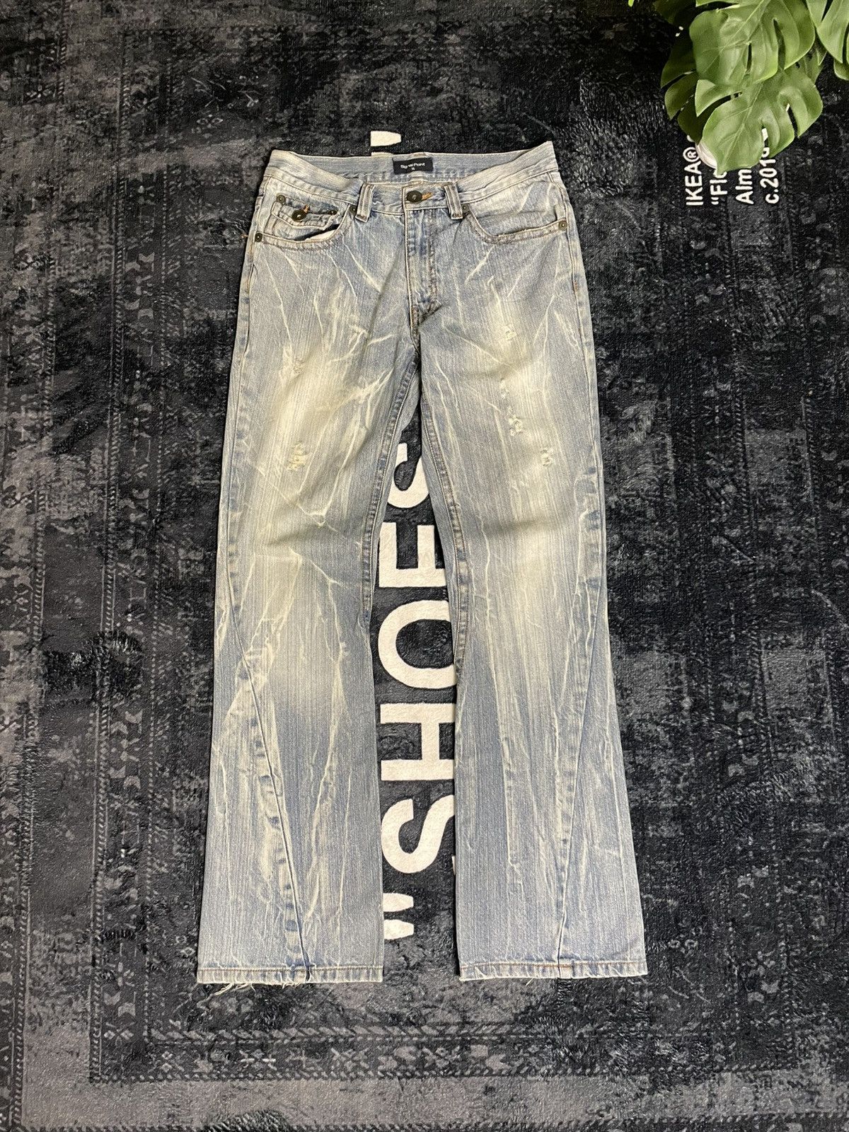 Japanese Brand Signal Point Twisted Leg Thunder Washed Denim Size US 30 / EU 46 - 1 Thumbnail