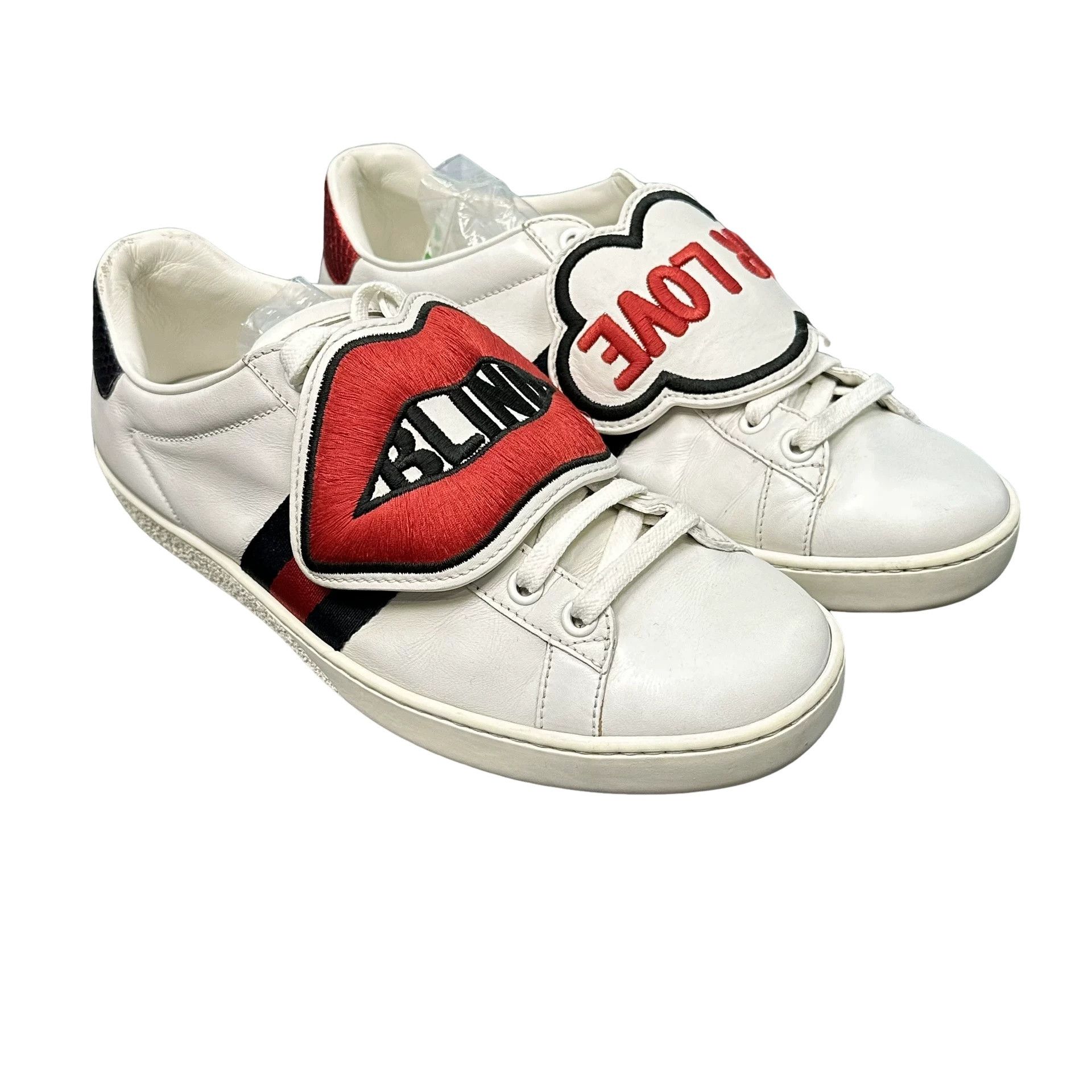 Gucci Gucci Ace Lips Patch Low-Top Sneakers 37 Size US 7 / IT 37 - 1 Thumbnail