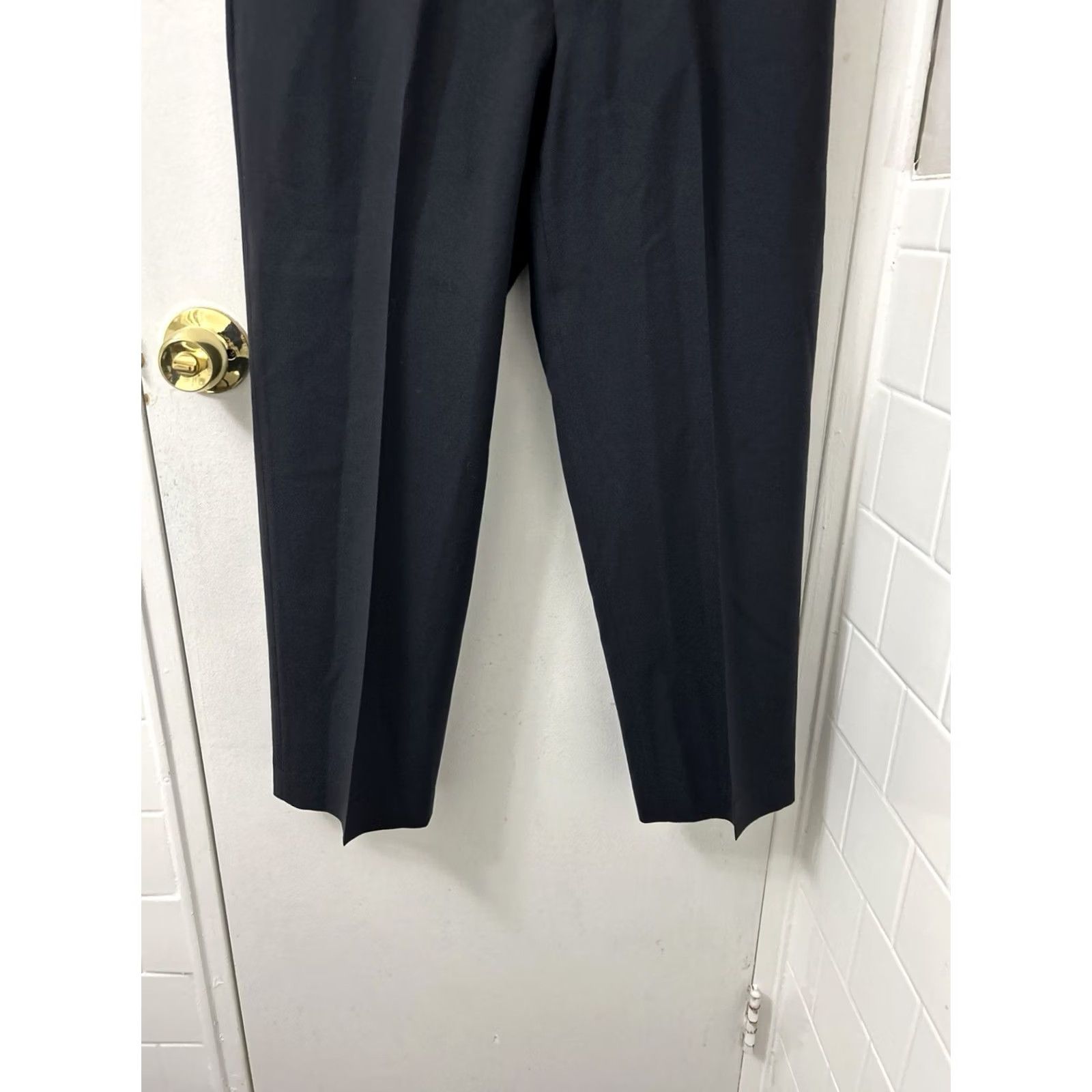 Lands' End Lands' End Dress Pants Mens Regular 30x26 Navy 100% Wool Flat Front Trousers Dress Pants Size US 30 / EU 46 - 3 Thumbnail