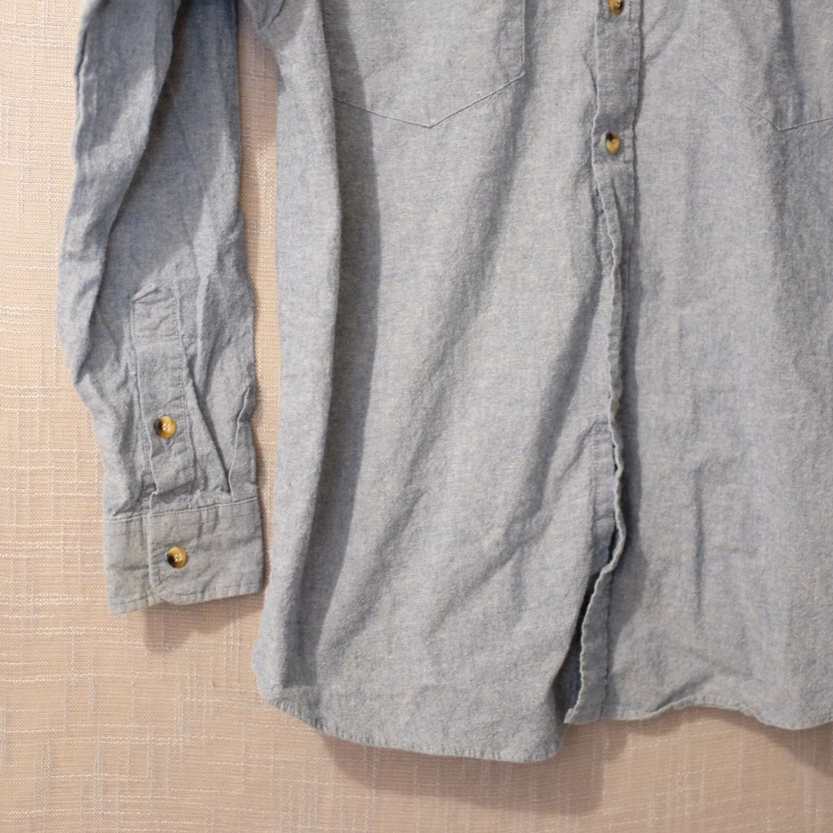 Vintage VINTAGE Panhandle Slim Blue Shirt Longsleeve Pockets Mens 16x35 (Large) #A17-23 Size US L / EU 52-54 / 3 - 3 Thumbnail