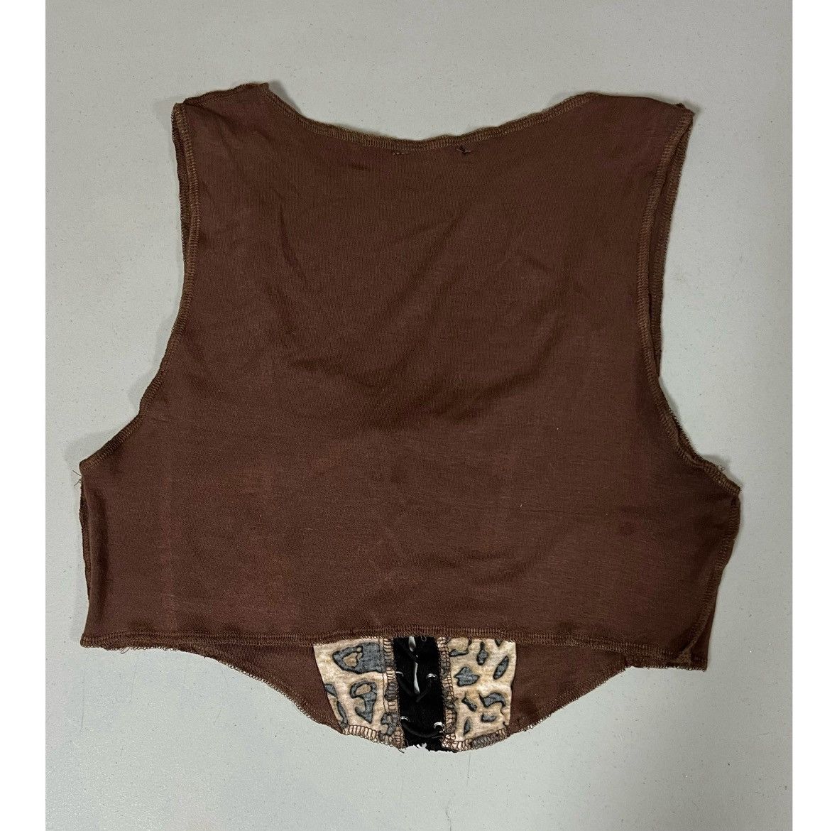 Vintage Brown Cheetah Leopard Print Tie-Up Tank Top Shirt Size M 🐆✨ Size M / US 6-8 / IT 42-44 - 3 Thumbnail