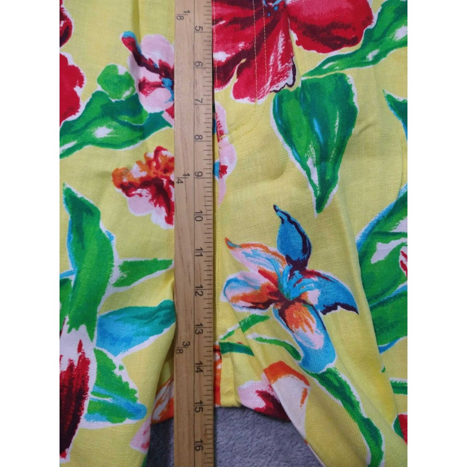 Ralph Lauren Ralph Lauren Pants Womens 14W Linen Floral Tropical Beachy Crop Beachtown Style Cropped High Rise 14W Multi Color Womens Size 36" / US 14 / IT 50 - 4 Thumbnail