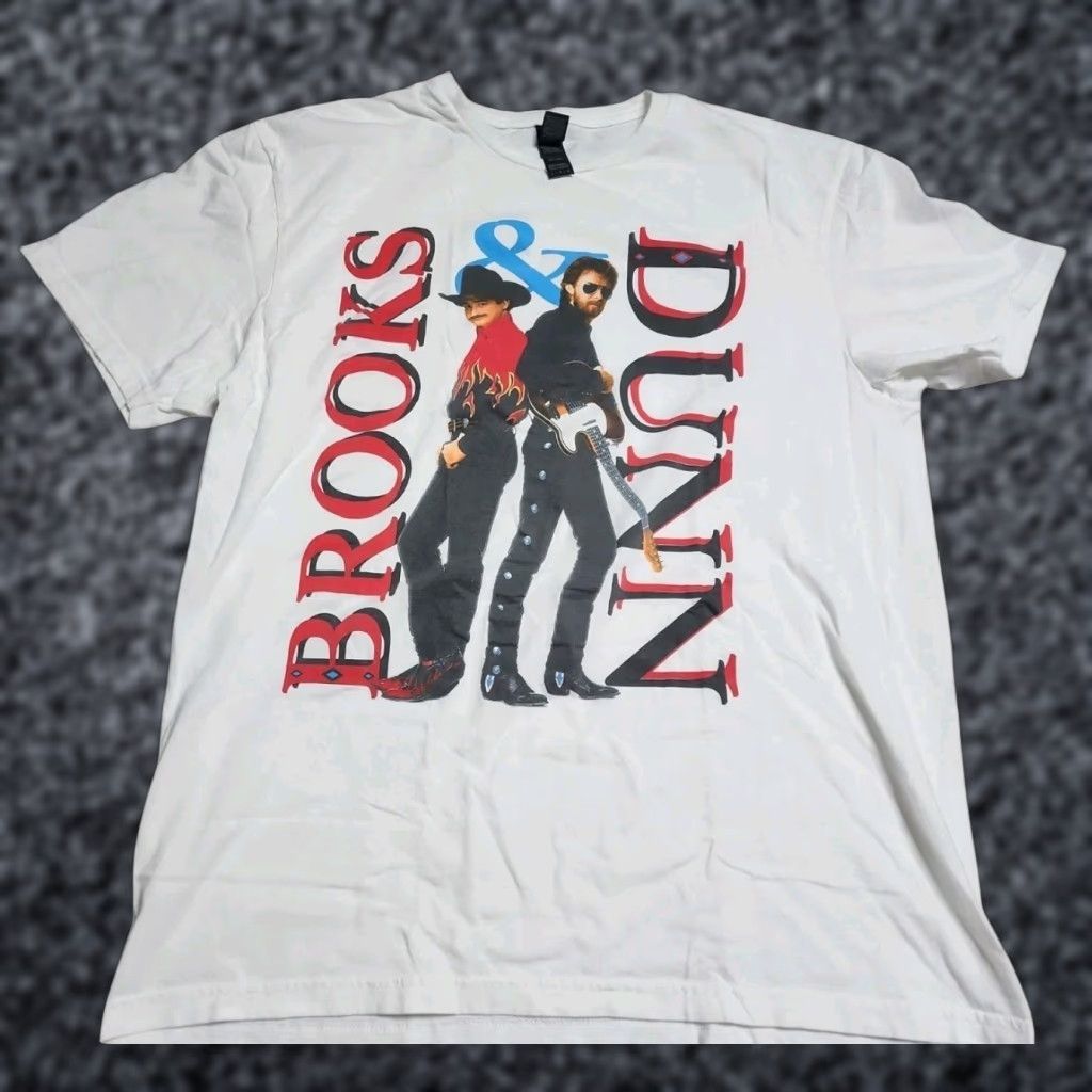 Gildan VINTAGE Brooks & Dunn Country Music Tour 1993 T-Shirt Unisex Adults Large White Graphic Print Size US L / EU 52-54 / 3 - 1 Thumbnail
