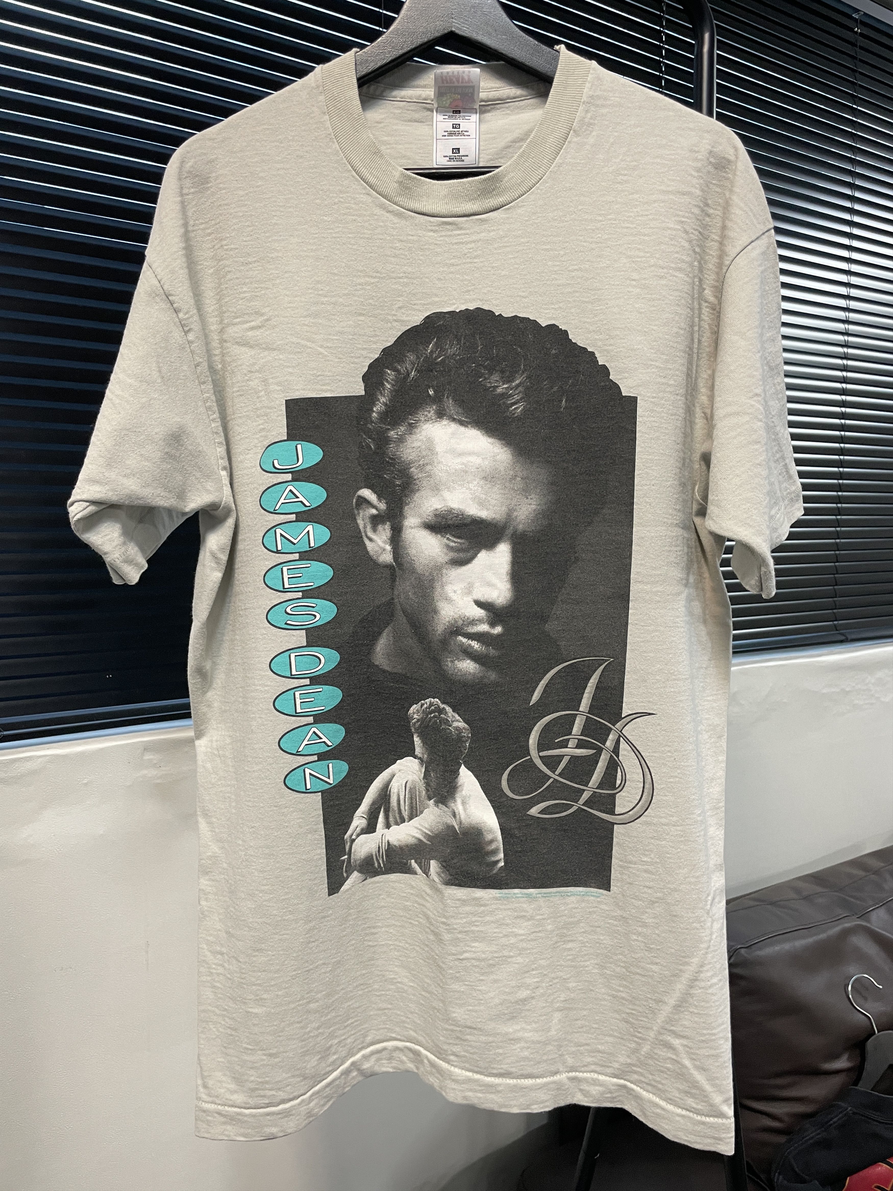 image of Movie x Vintage 90's James Dean Shirt in Grey, Men's (Size XL)