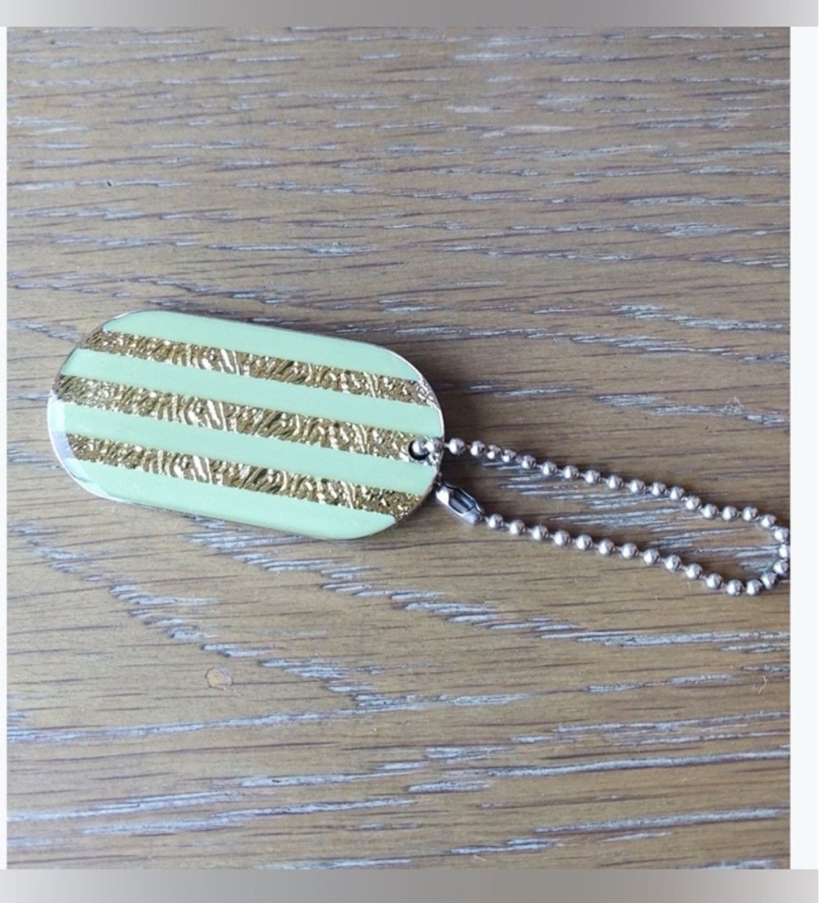 Chanel Authentic CHANEL Vintage Stripe Dog Tag Keychain / Bag Charm Size ONE SIZE - 8 Thumbnail