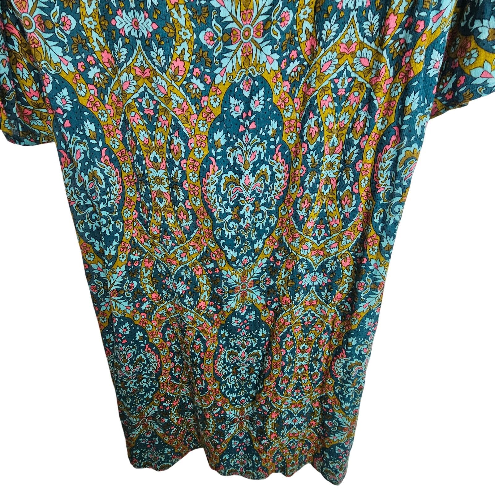 Market World Market Women Boho Maxi Longline Side Split Tunic Top Size ONE SIZE - 4 Thumbnail