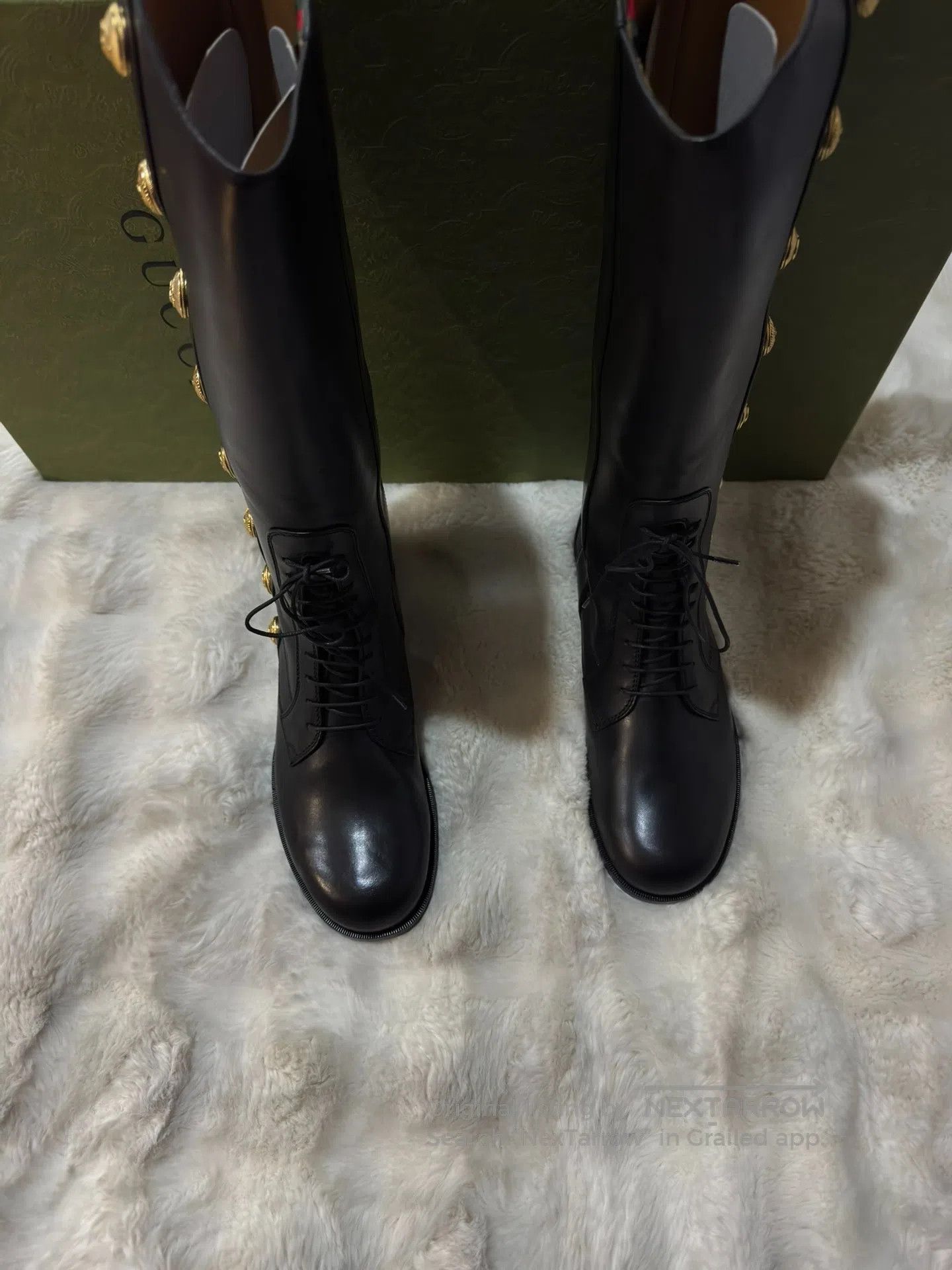Gucci Guicci Black and Gold Men's Long Boots Cavalier Boots| Size US 9 / EU 42 - 4 Thumbnail