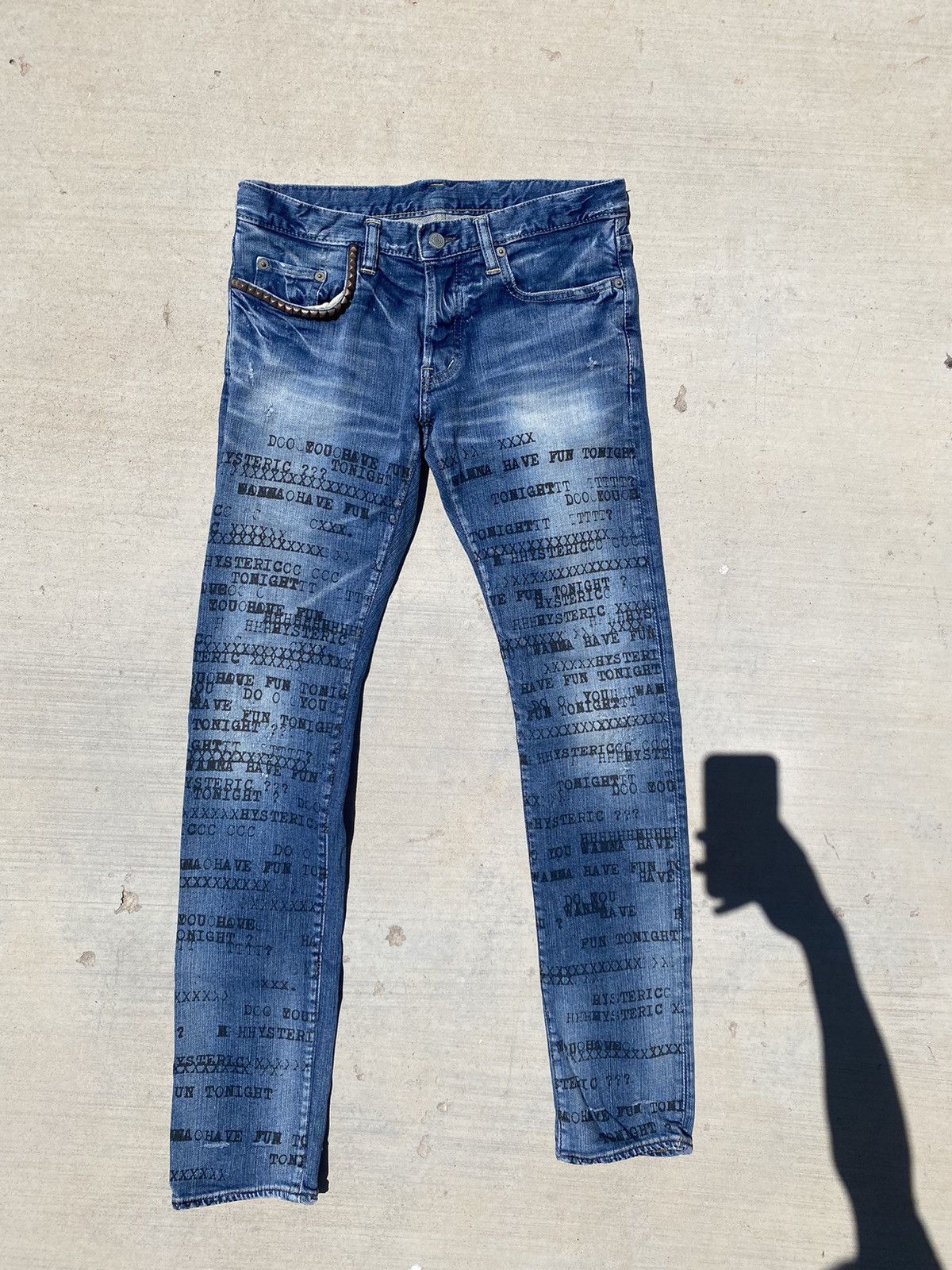 image of Archival Clothing x Hysteric Glamour Typewriter Jeans in Blue, Men's (Size 30)