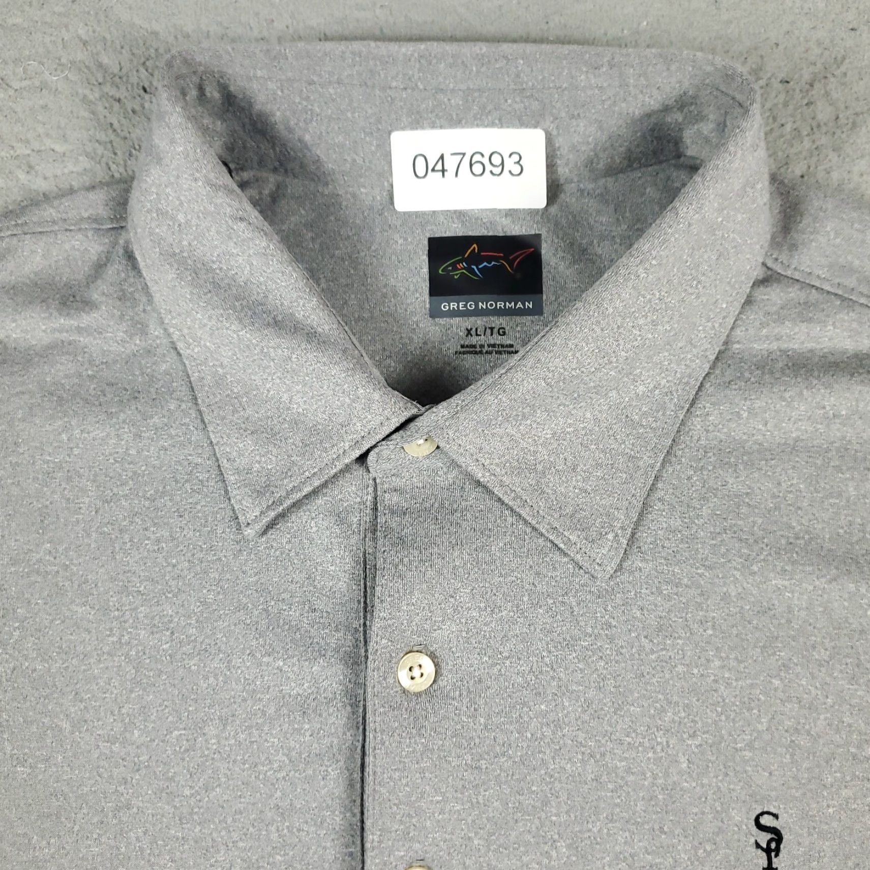 Vintage Greg Norman Polo Shirt Mens Size XL Gray Shark Casual Long Sleeve Blue Size US XL / EU 56 / 4 - 3 Thumbnail