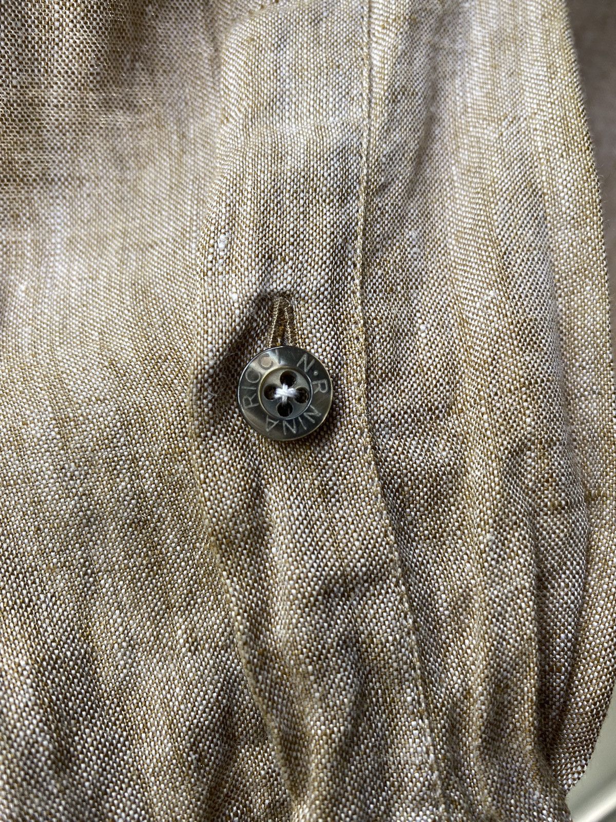 Weekend Max Mara MaxMara WEEKEND Beige Linen Button-Up Shirt Size ONE SIZE - 12 Thumbnail