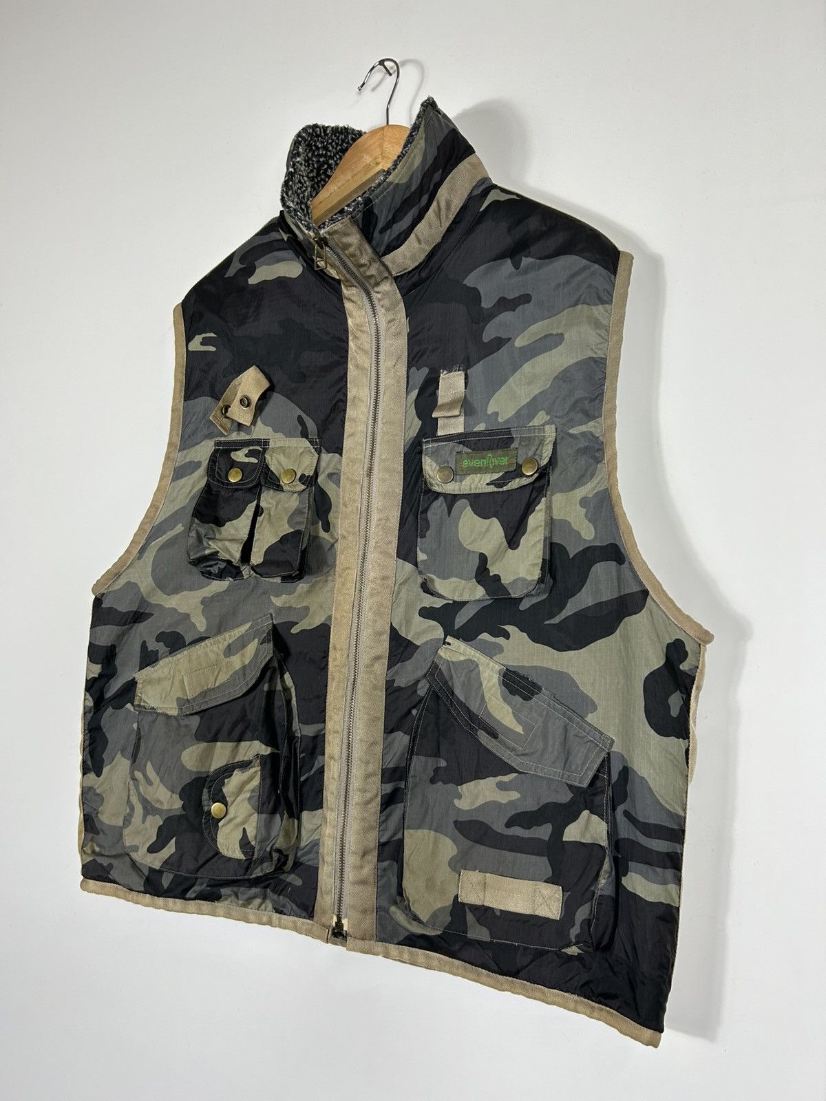 Vintage ⚡️Vintage Even River Fleece Camo Multi Pocket Vest Size US L / EU 52-54 / 3 - 3 Thumbnail