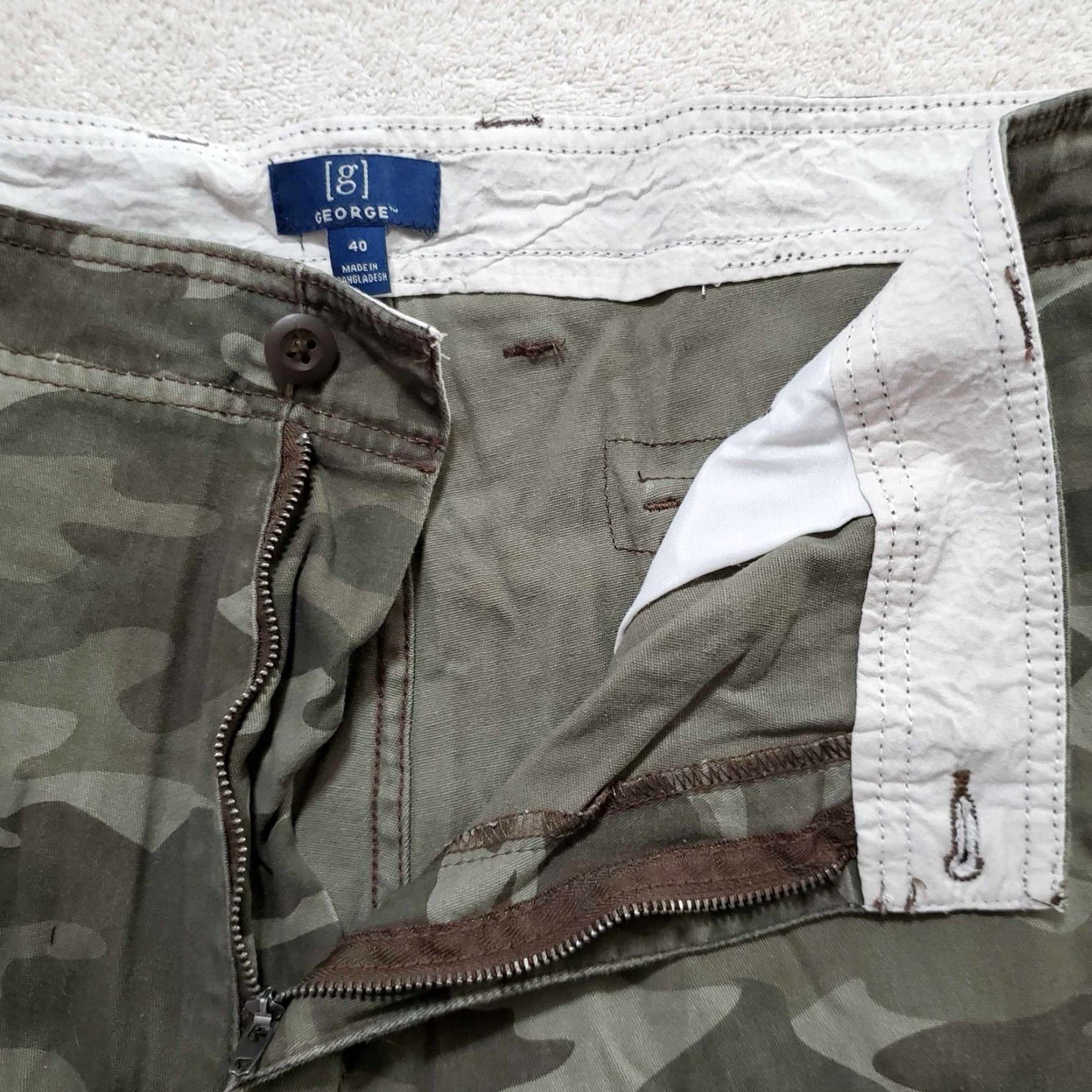 George George Cargo Shorts Green Camo Mens 40 Summer Beach Outdoors Hunting Cargo Shorts Mens Regular 40 Green Camo George Size US 40 / EU 56 - 4 Thumbnail