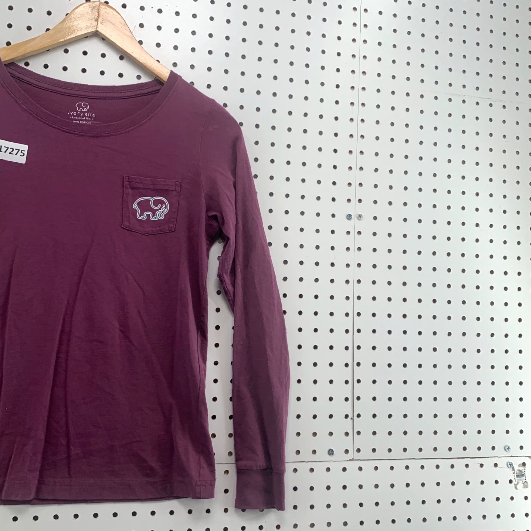 Vintage Ivory Ella Purple Long Sleeve Shirt Womans Small Pocket TEE Elephent Logo 17X22 Size S / US 4 / IT 40 - 5 Thumbnail